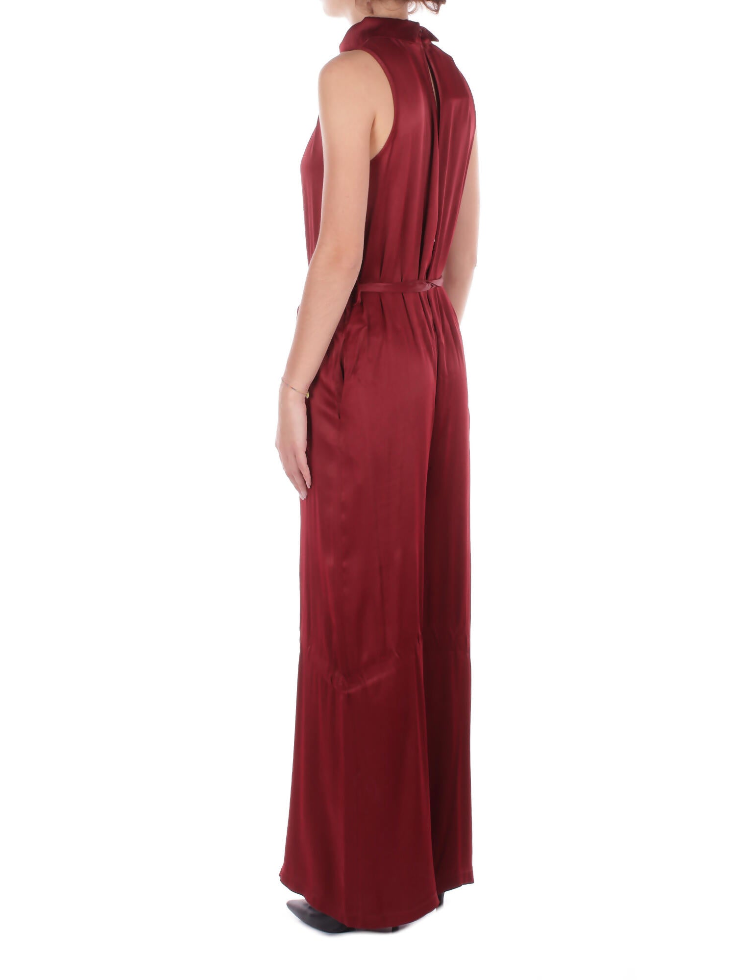 MANILA GRACE Donna Tuta A119VU MA641 Tuta con colletto Burgundi