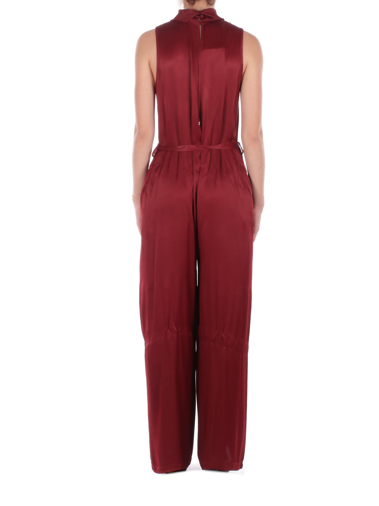 MANILA GRACE Donna Tuta A119VU MA641 Tuta con colletto Burgundi