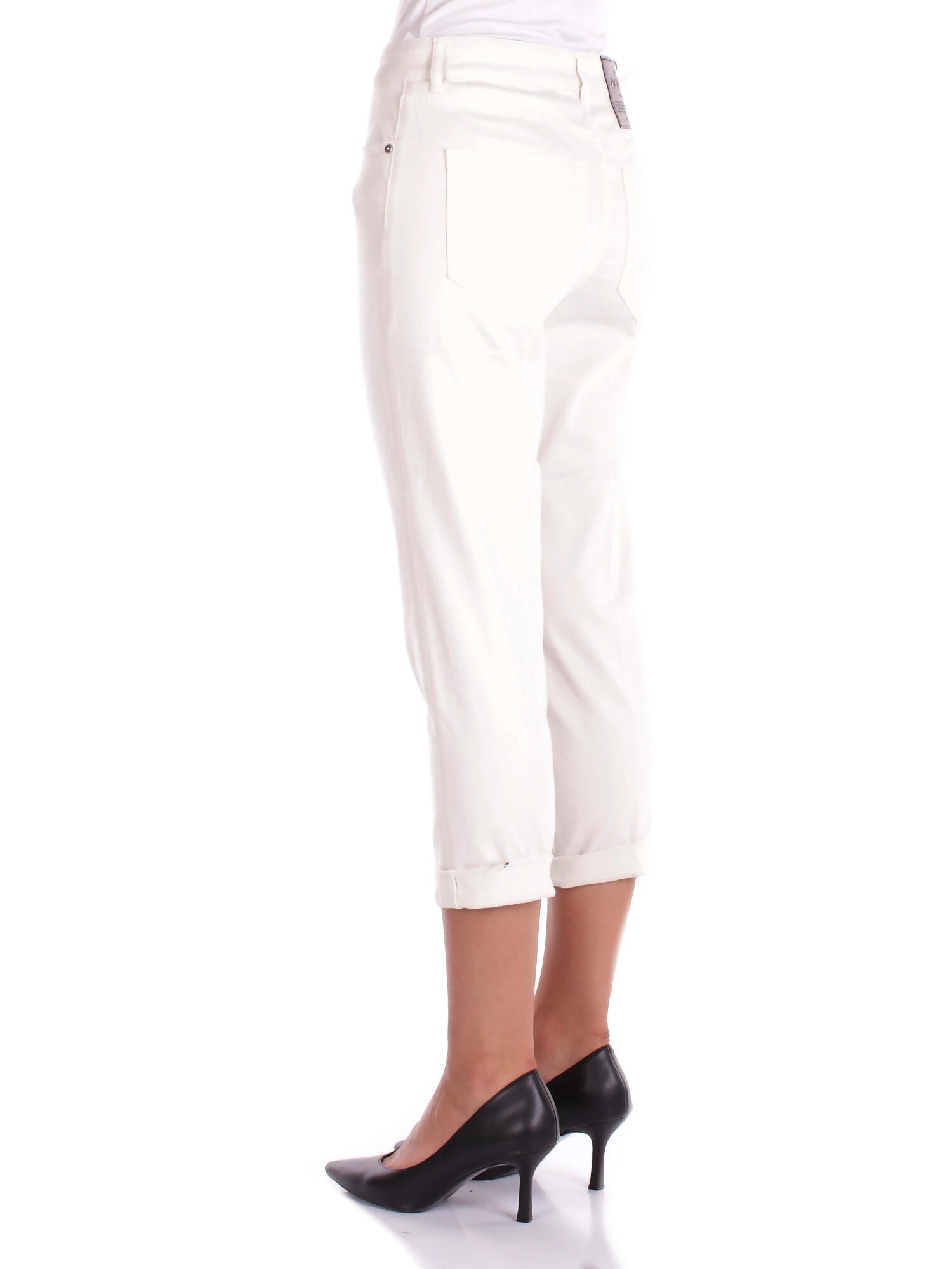 DONDUP Donna Pantalone DP268B GSE043PTD 005 Pantalone koons bott gioiello Latte