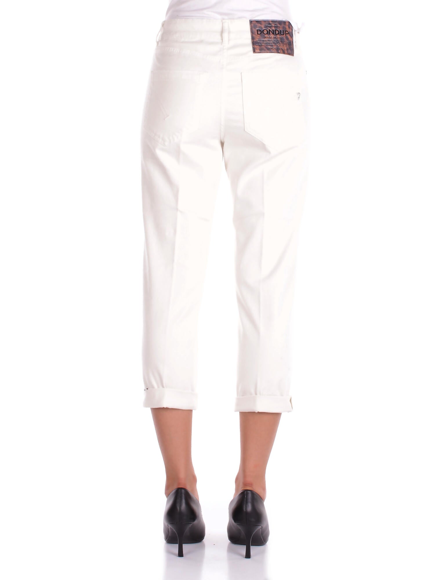 DONDUP Donna Pantalone DP268B GSE043PTD 005 Pantalone koons bott gioiello Latte