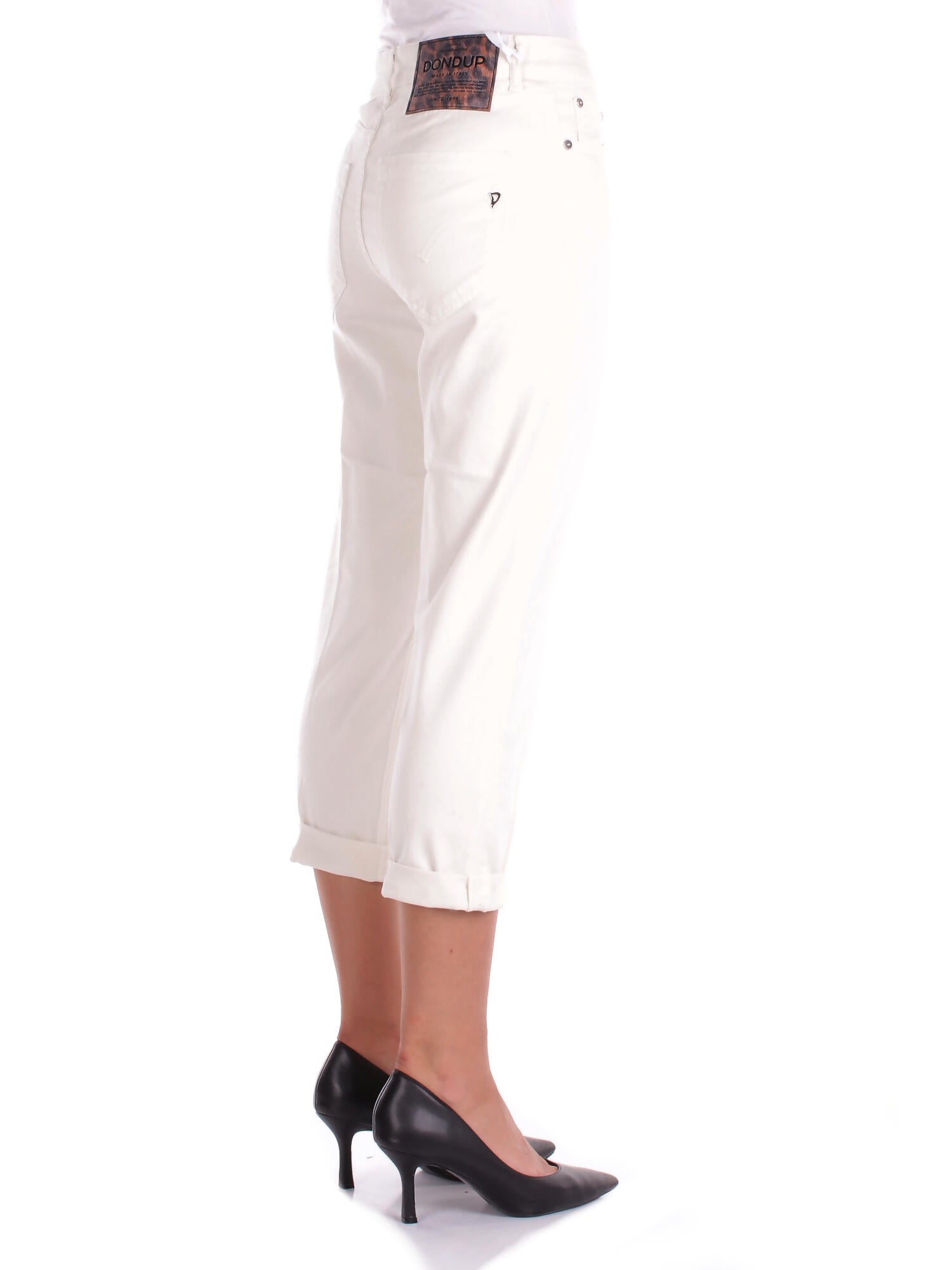 DONDUP Donna Pantalone DP268B GSE043PTD 005 Pantalone koons bott gioiello Latte