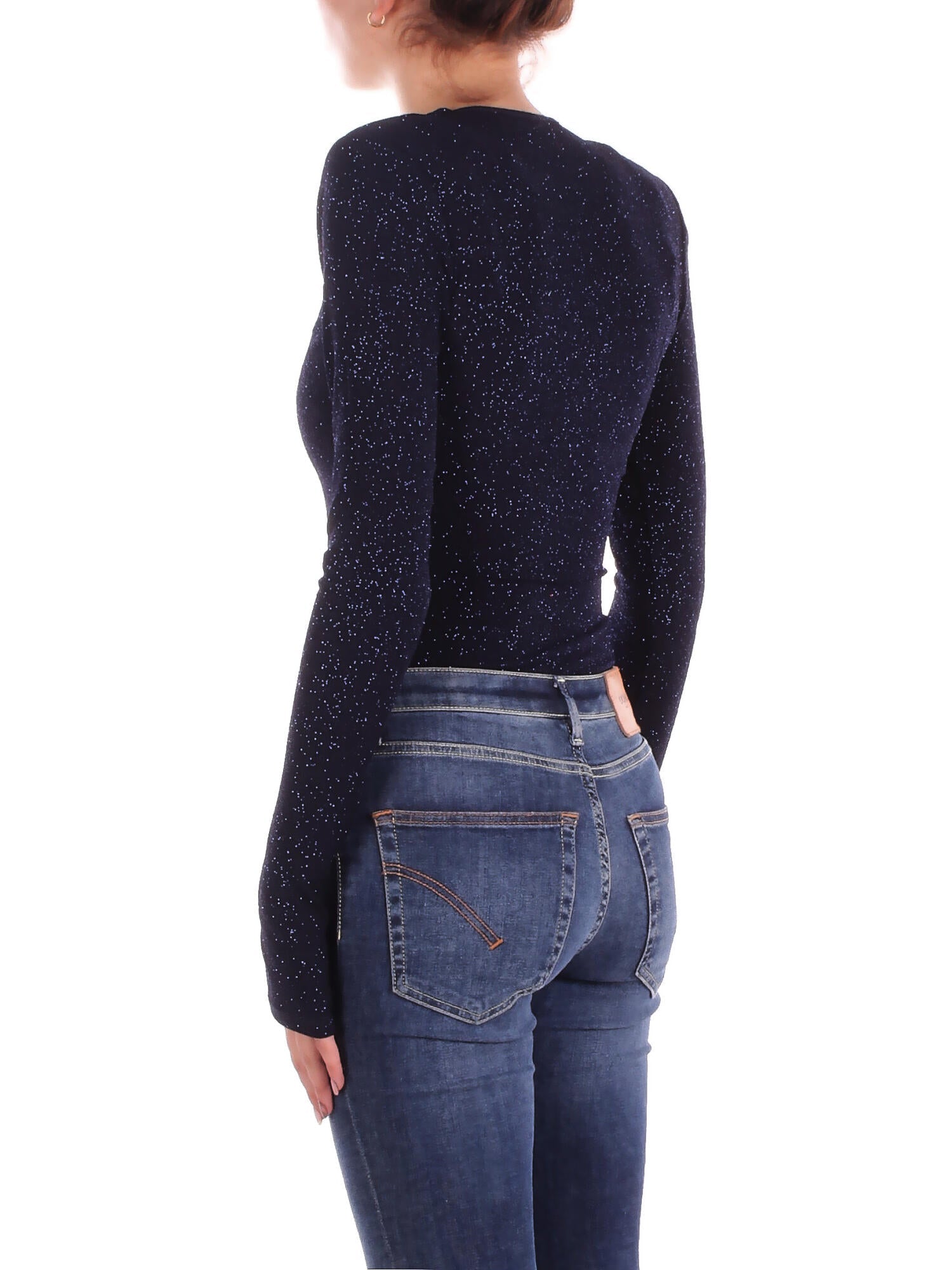 KOSTUMN1Â° Donna Body KI2585 BLU NOTTE Body scollo v glitter Blue