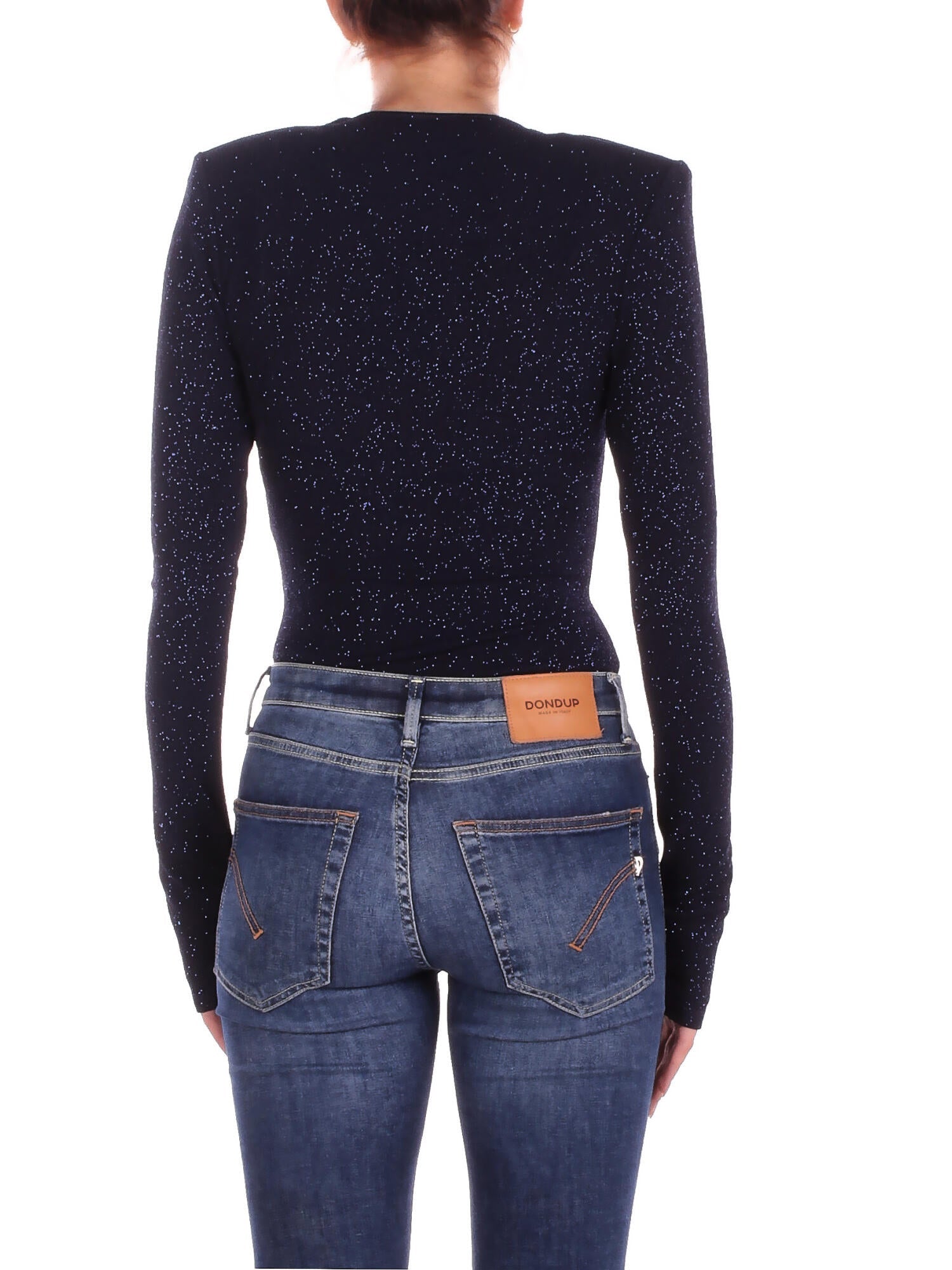 KOSTUMN1Â° Donna Body KI2585 BLU NOTTE Body scollo v glitter Blue