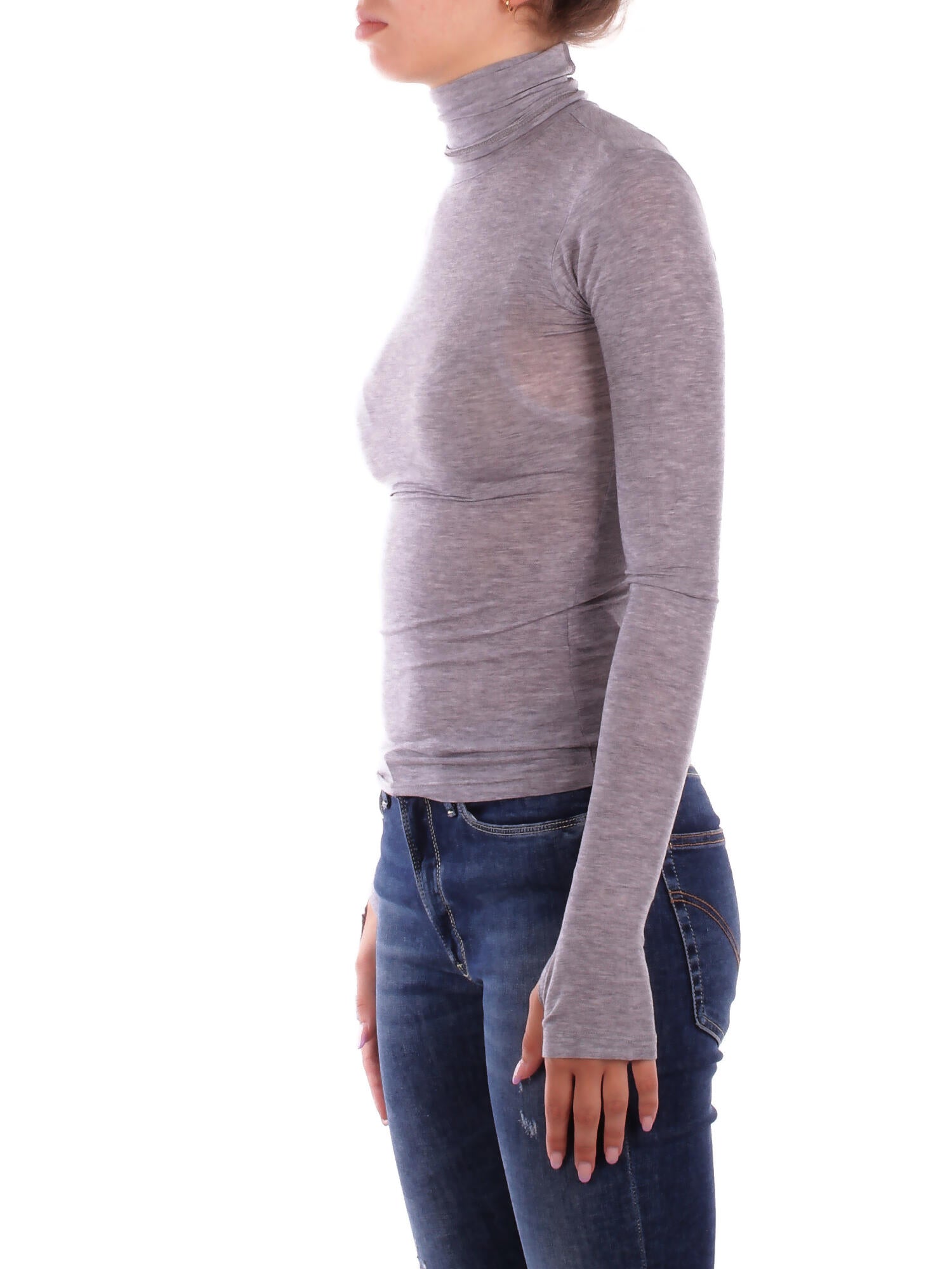KOSTUMN1Â° Donna Maglia KI2505 GRIGIO Lupetto manica lunga Grigio