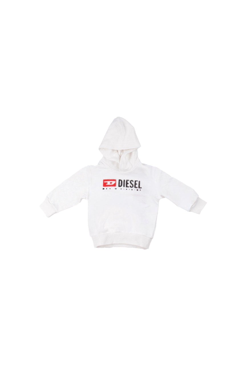 DIESEL Bambino Felpa J02485 KYAZ3 K100 Sdropshood over Bianco