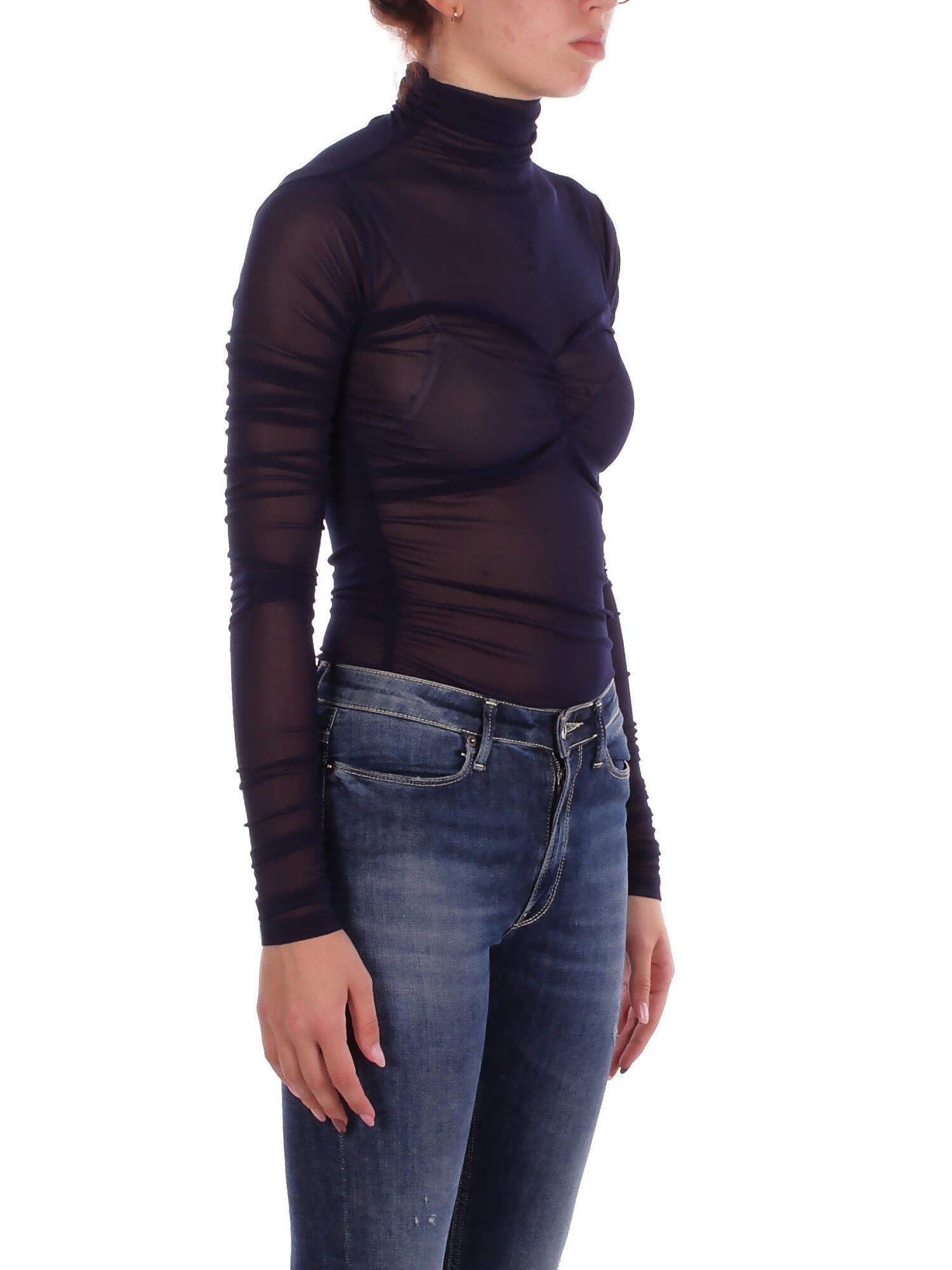 KOSTUMN1Â° Donna Body KI25128 BLUE NOTTE Body in tulle Blue