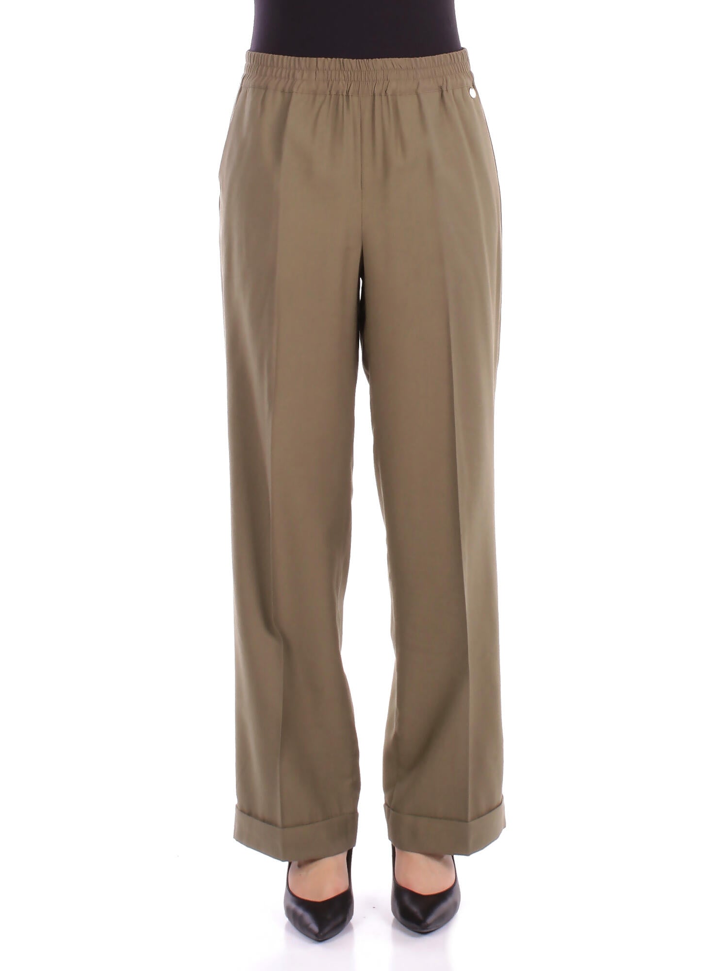LIU JO Donna Pantalone CA5333T2508 X0662 Pantalone c\risvolto Green