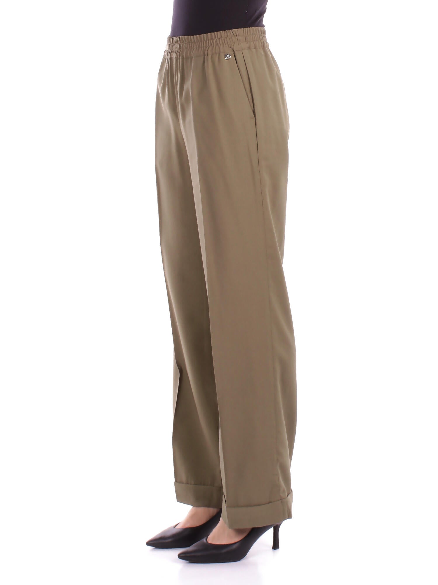 LIU JO Donna Pantalone CA5333T2508 X0662 Pantalone c\risvolto Green