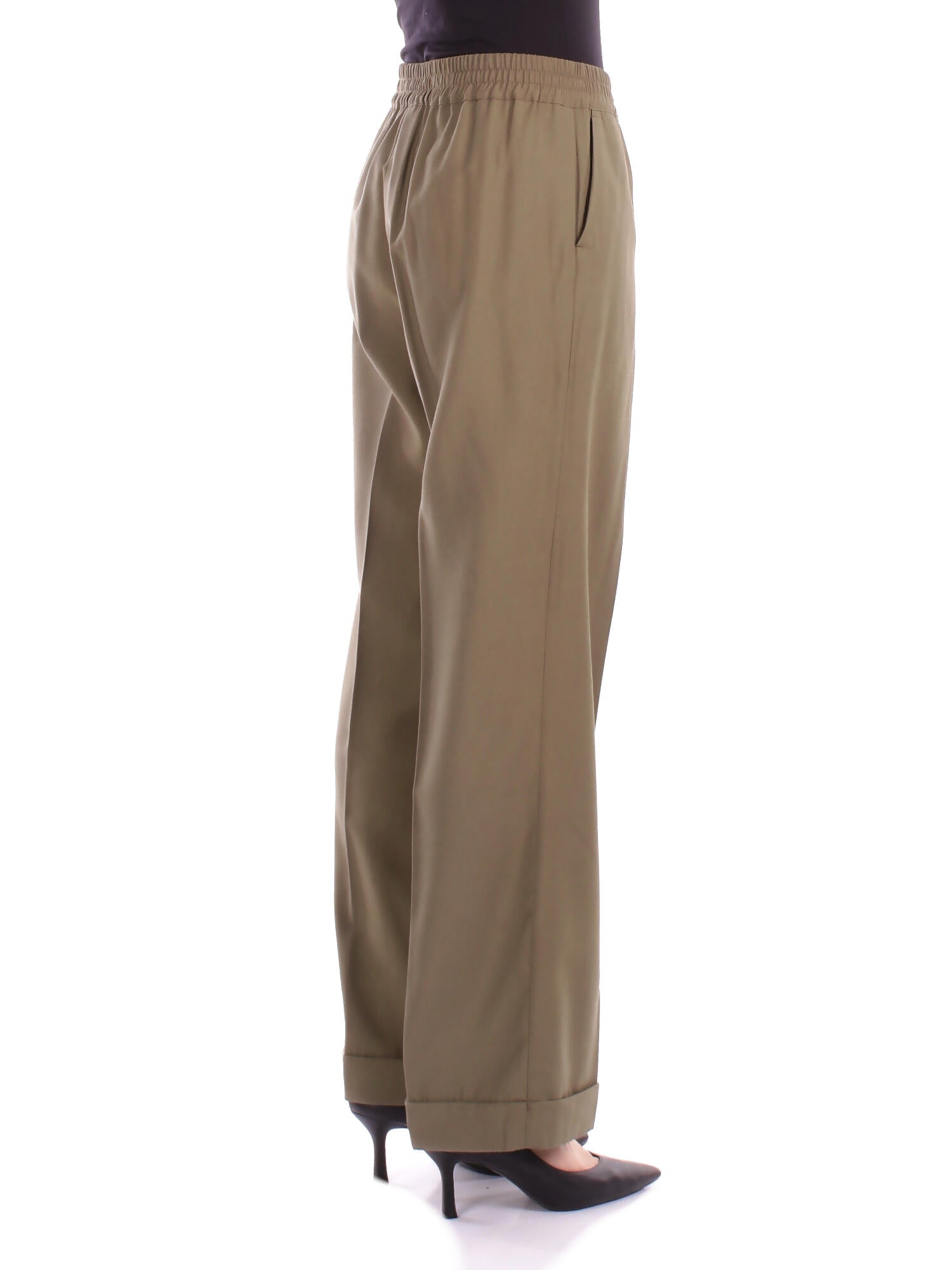 LIU JO Donna Pantalone CA5333T2508 X0662 Pantalone c\risvolto Green