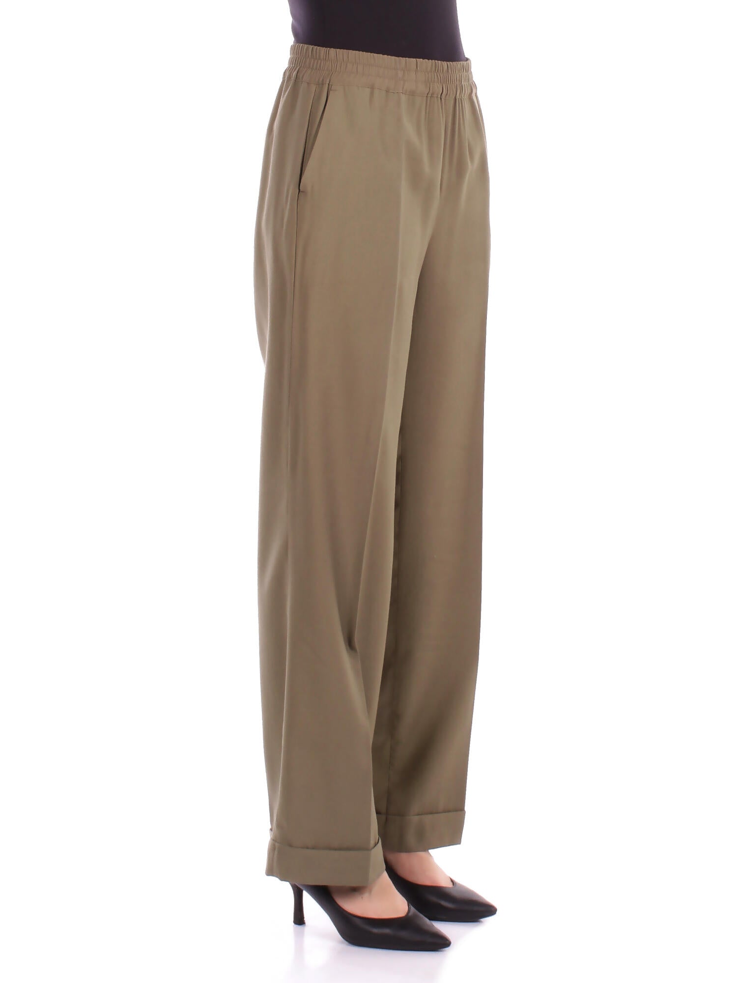 LIU JO Donna Pantalone CA5333T2508 X0662 Pantalone c\risvolto Green