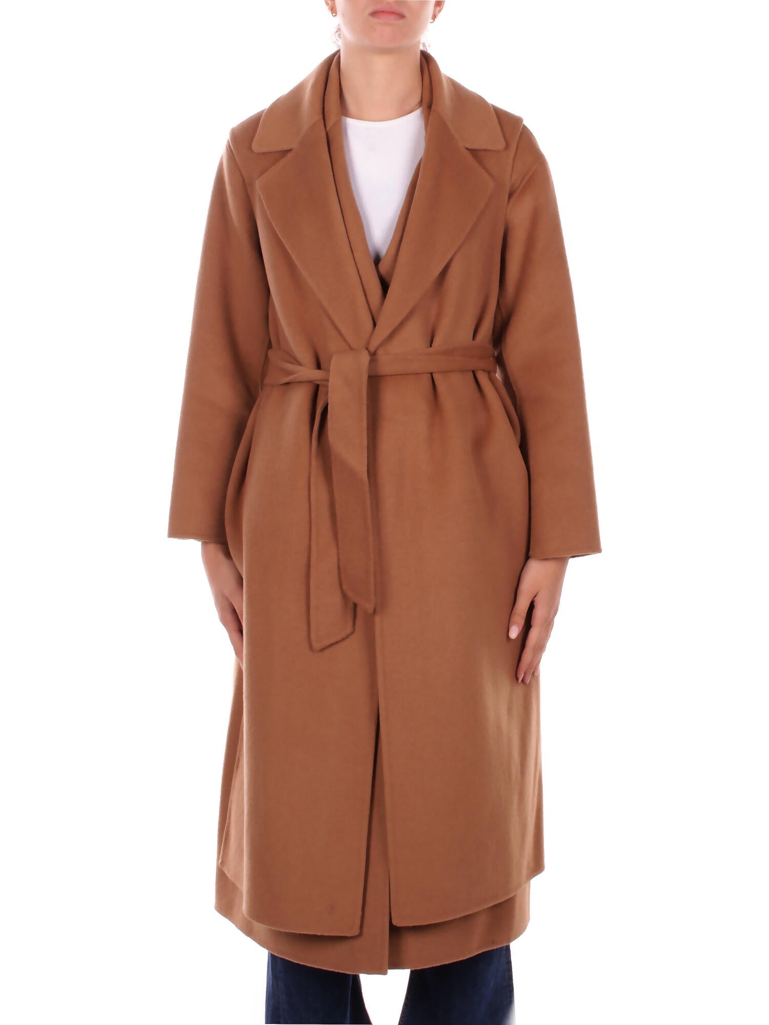 MANILA GRACE Donna Cappotto K110WU MD643 Cappotto gilet Ambra