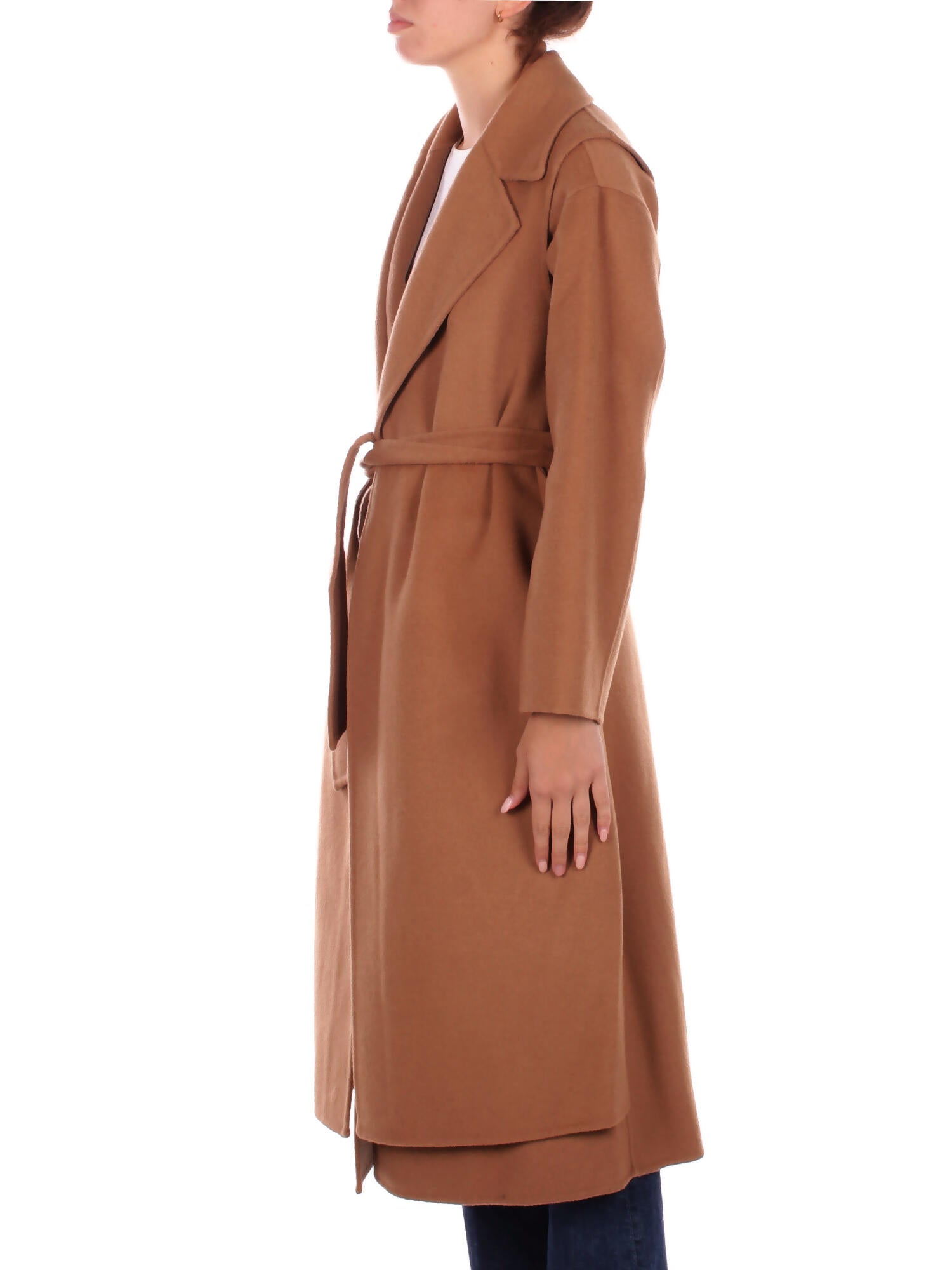 MANILA GRACE Donna Cappotto K110WU MD643 Cappotto gilet Ambra