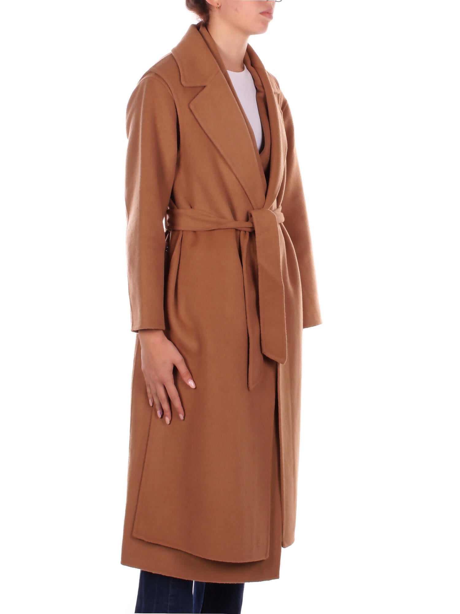 MANILA GRACE Donna Cappotto K110WU MD643 Cappotto gilet Ambra