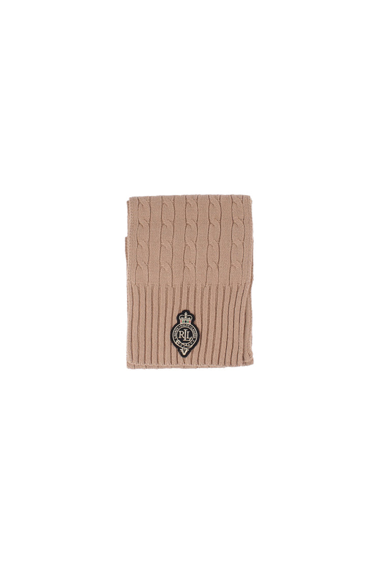 RALPH LAUREN Donna Sciarpa 454P04456 002 Cb crst ptch scarf Cammello