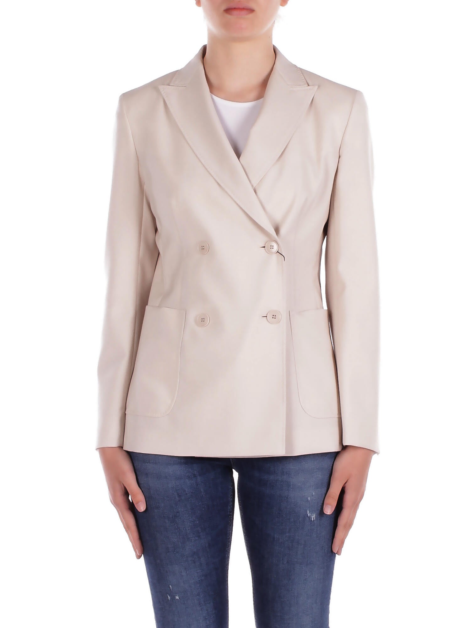 MAX MARA Donna Giacca NERVOSO 011 Giacca tela pura lana Avena