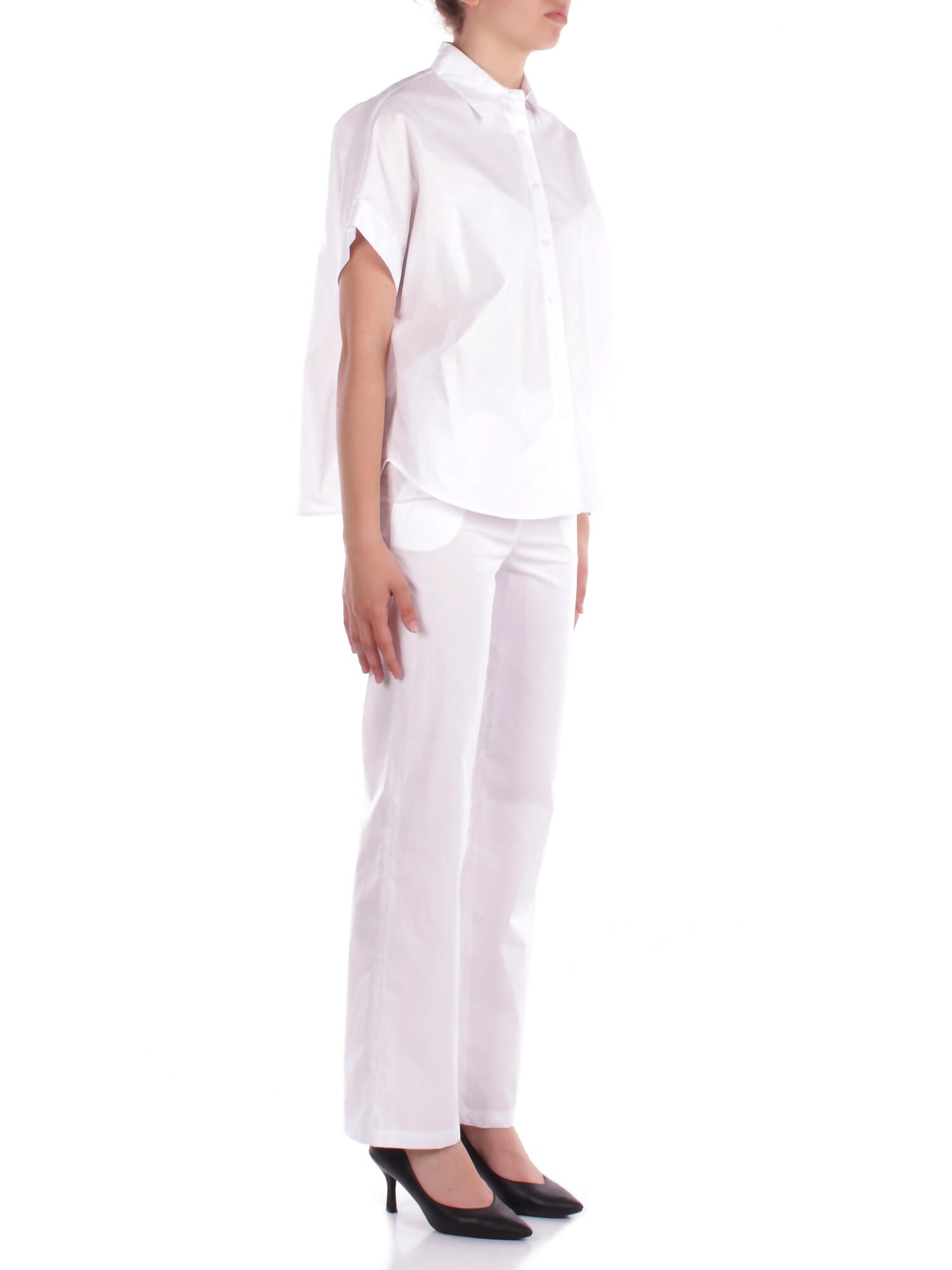 MANILA GRACE Donna Pantalone P264CU MA009 Pantalone straight Bianco ottico