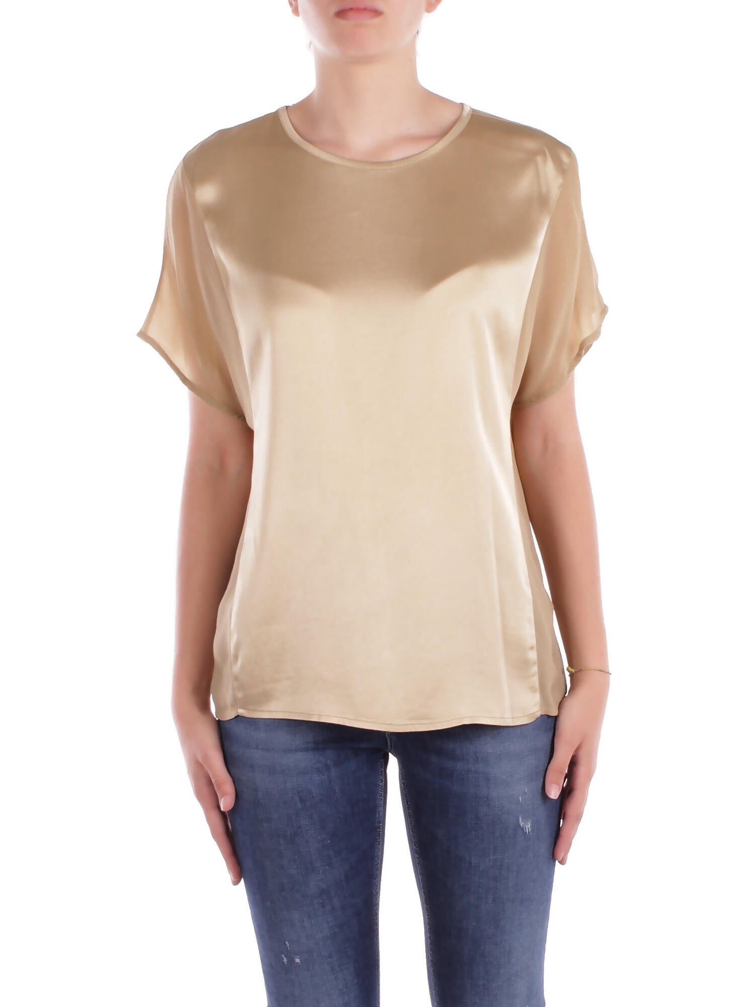 MANILA GRACE Donna Blusa C037VU MA002 Blusa scatola Beige