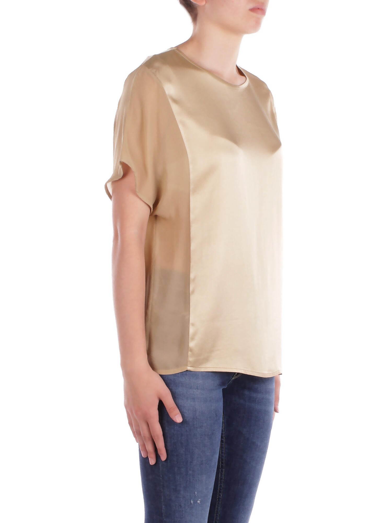 MANILA GRACE Donna Blusa C037VU MA002 Blusa scatola Beige