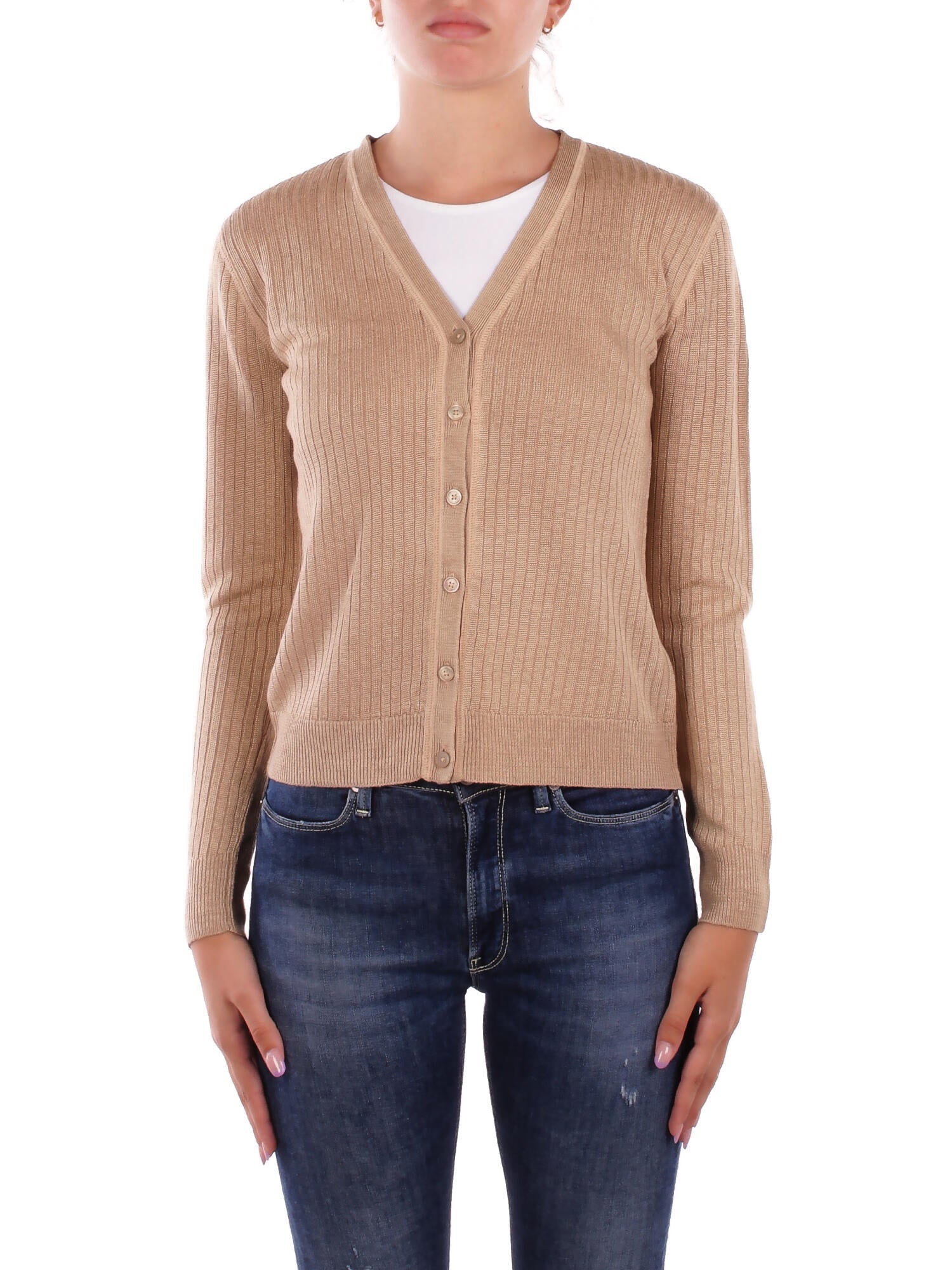 RALPH LAUREN Donna Maglia 200971350 001 Denzel-long	sleeve-cardigan Tan