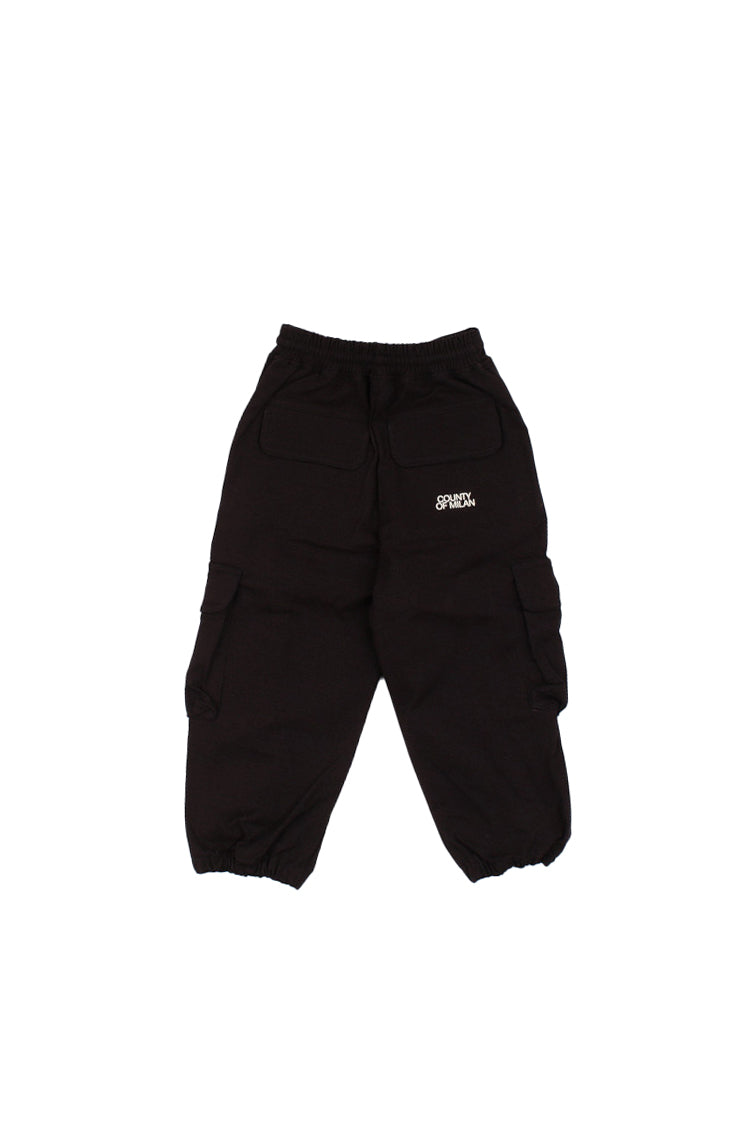 MARCELO BURLON COUNTY OF MILAN Bambino Pantalone F5CMJBPA050 110 Gabardine pants boy Black