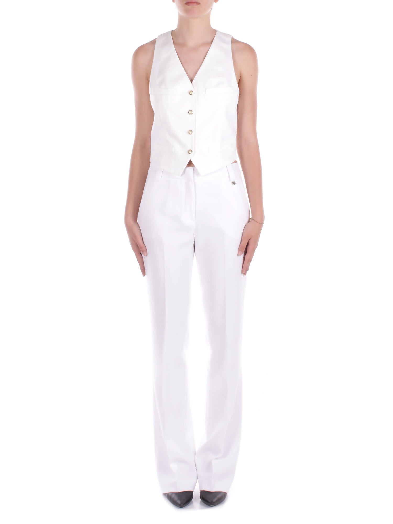 LIU JO Donna Pantalone CA5375T2957 X025A Pantalone fit & flare White