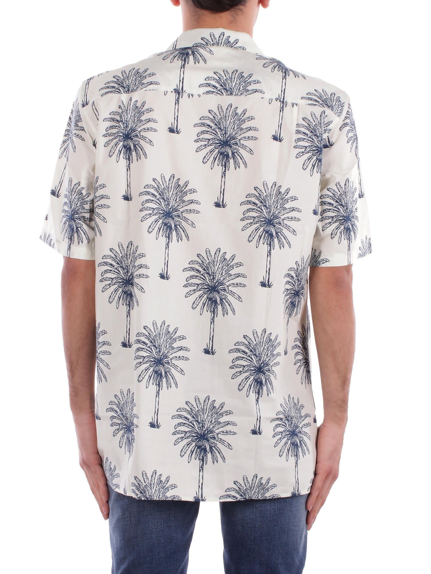 MC2 SAINT BARTH Uomo Camicia KALE001 01446H 1061 Kalea cotton botanical palm Fantasia
