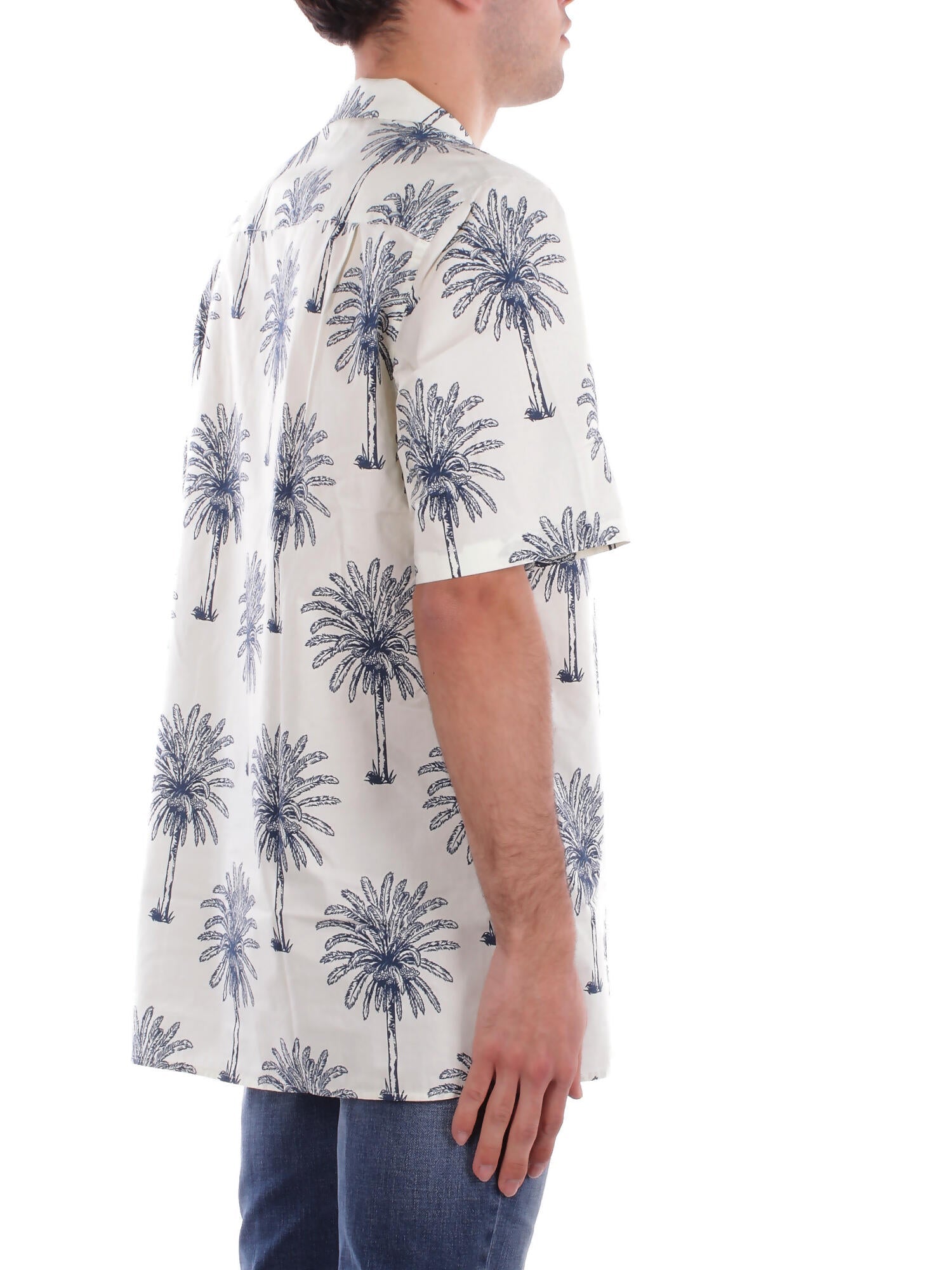 MC2 SAINT BARTH Uomo Camicia KALE001 01446H 1061 Kalea cotton botanical palm Fantasia