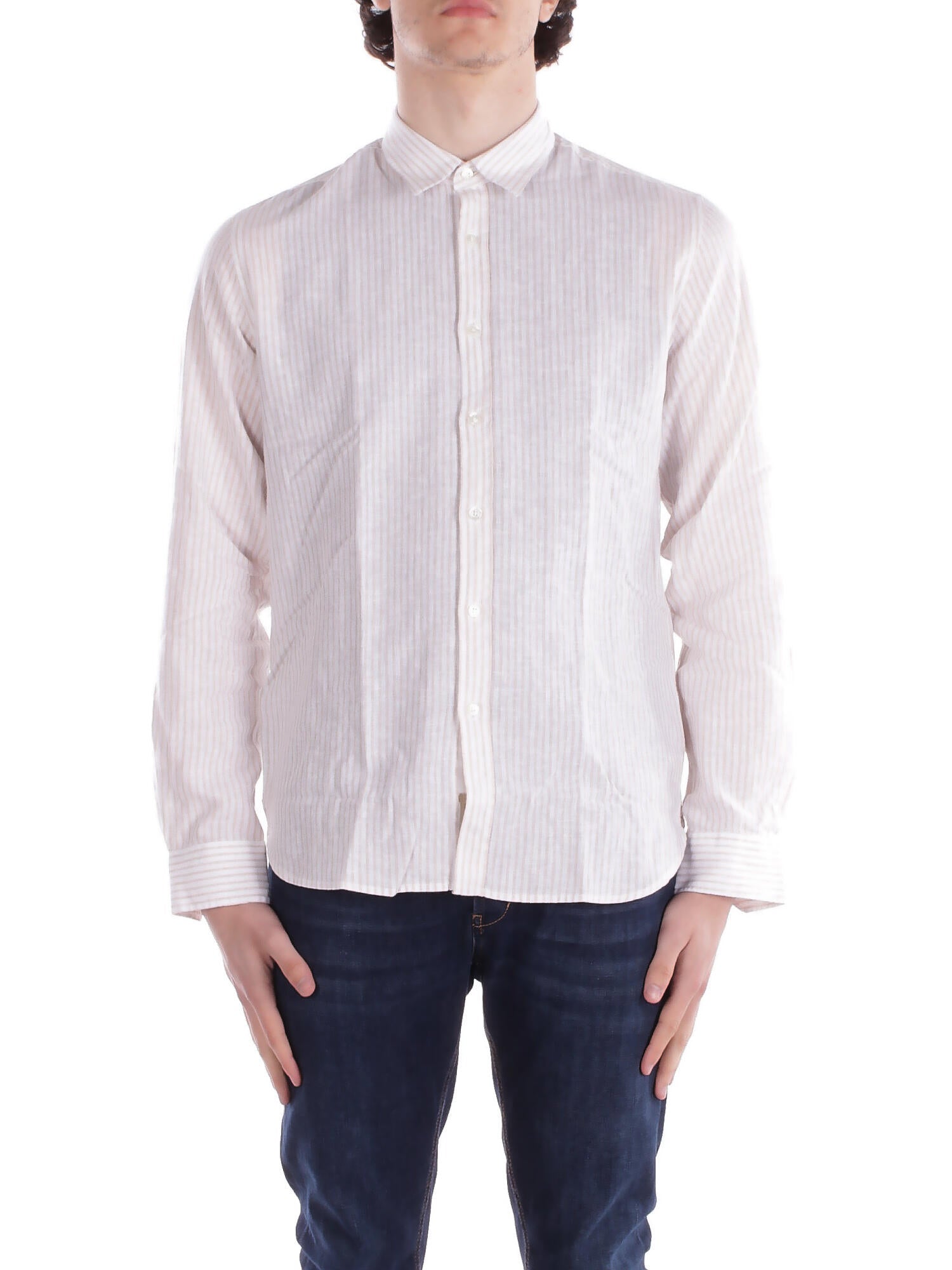 WOOLRICH Uomo Camicia CFWOSI0170MRUT3977 8709 Cotton linen shirt Riga beige
