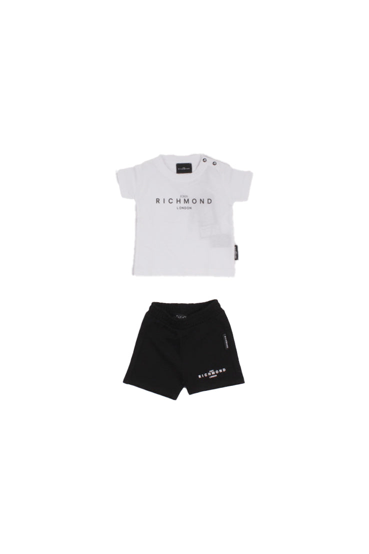 JOHN RICHMOND Bambino Completo RIP25018CF WHITE Set t-shirt+bermuda Bianco