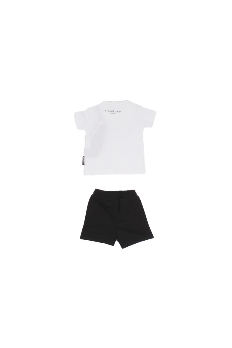 JOHN RICHMOND Bambino Completo RIP25018CF WHITE Set t-shirt+bermuda Bianco