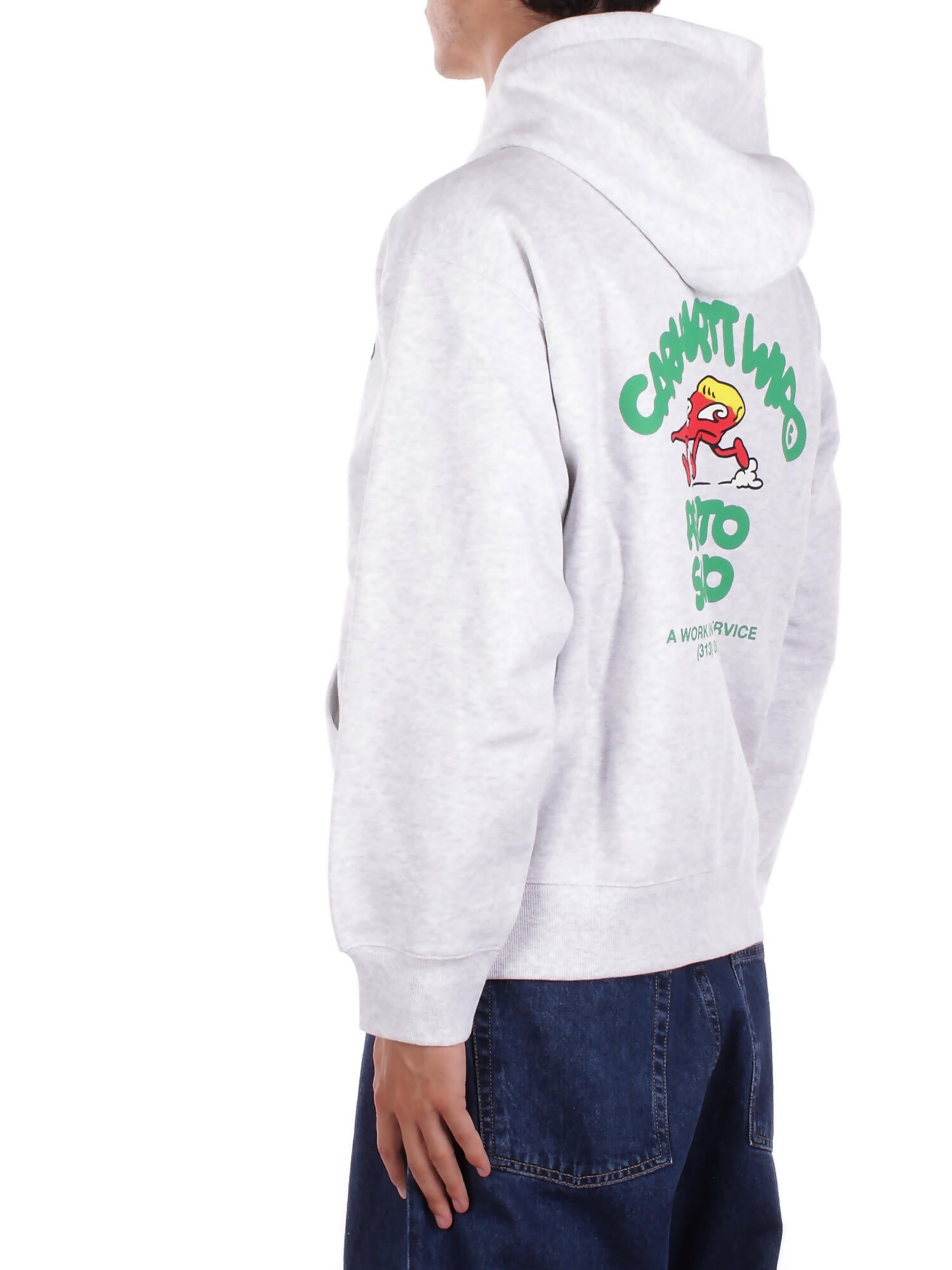 CARHARTT WIP Uomo Felpa I035177 482XX Hooded pronto sweat jacket cot Ash heater