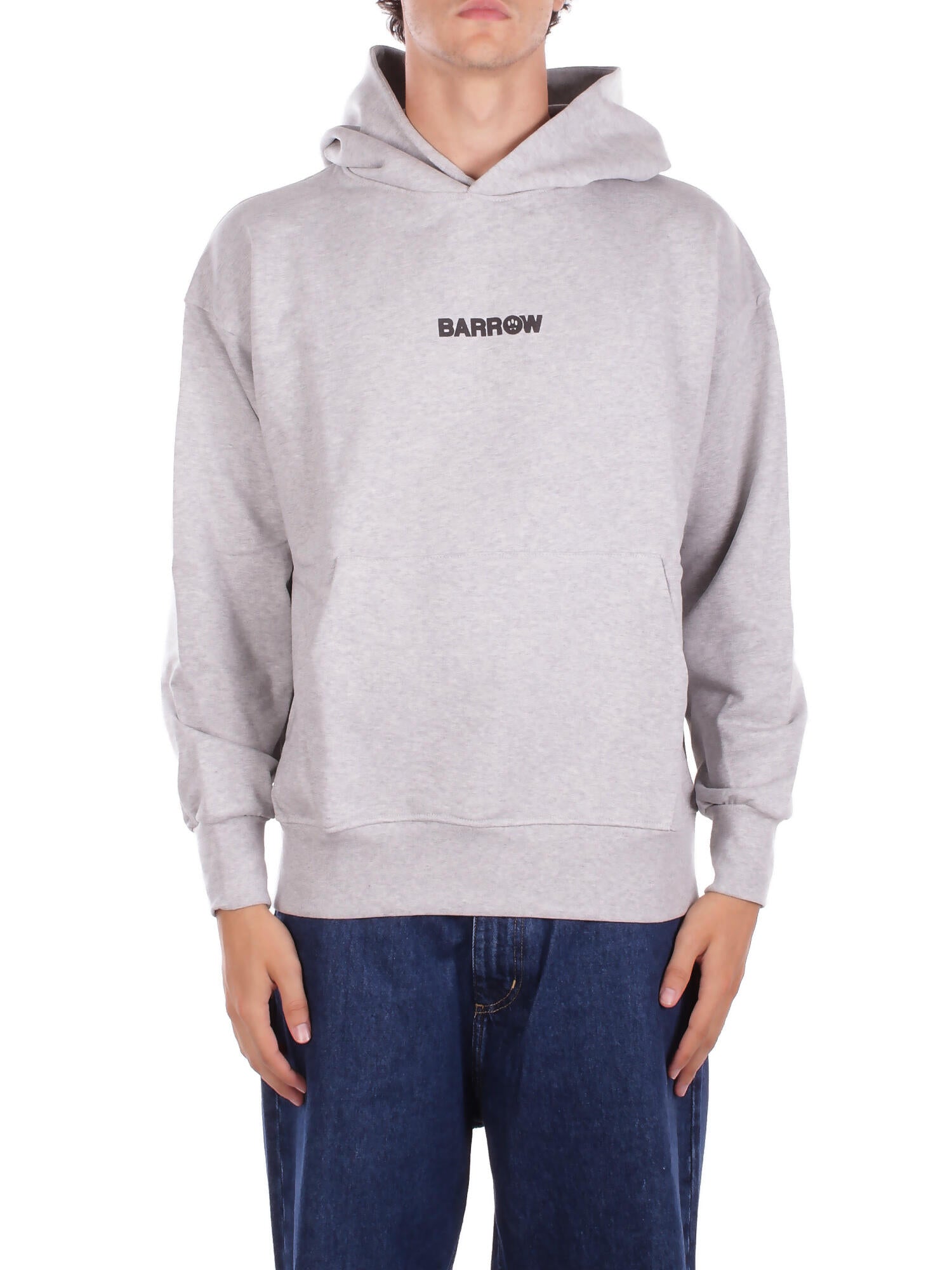 BARROW Unisex Felpa F5BWUAHS047 107 Hoodie unisex Grigio melange