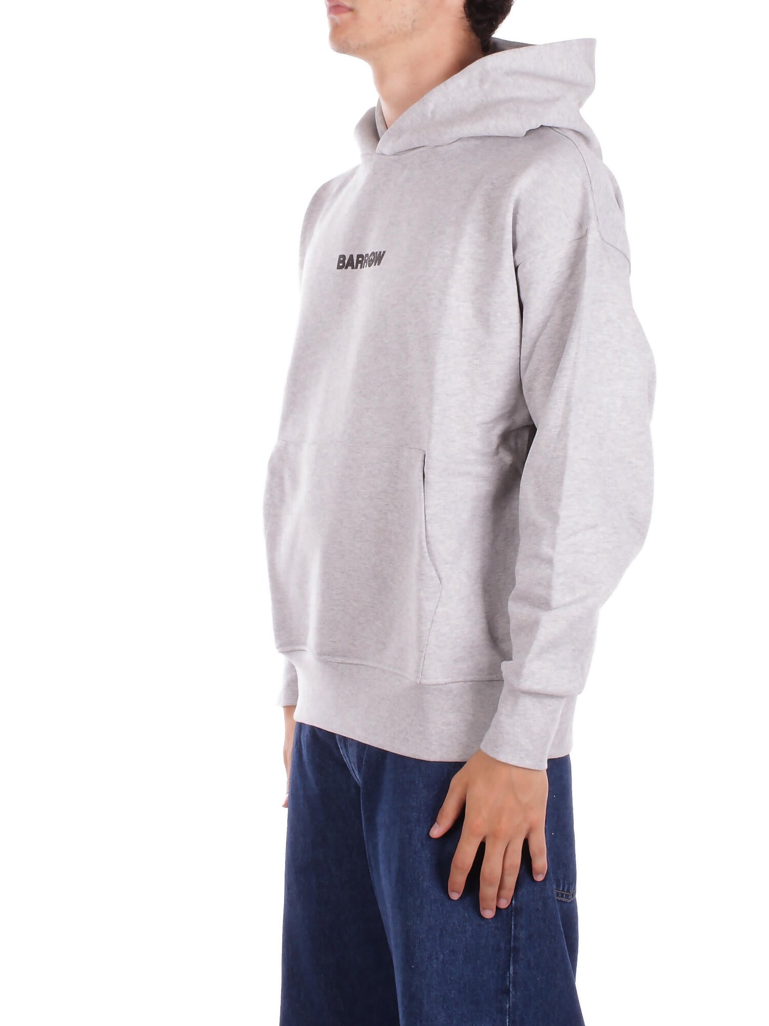 BARROW Unisex Felpa F5BWUAHS047 107 Hoodie unisex Grigio melange