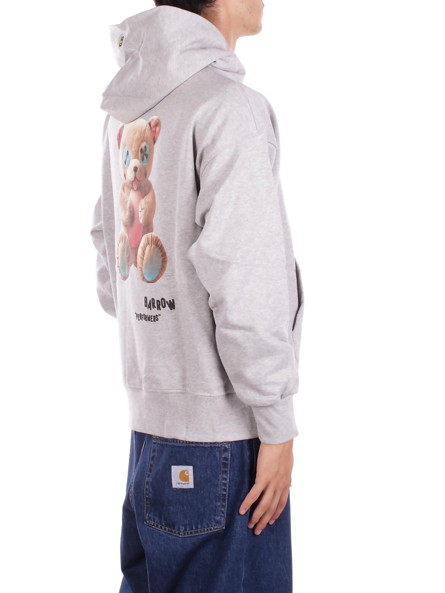 BARROW Unisex Felpa F5BWUAHS047 107 Hoodie unisex Grigio melange