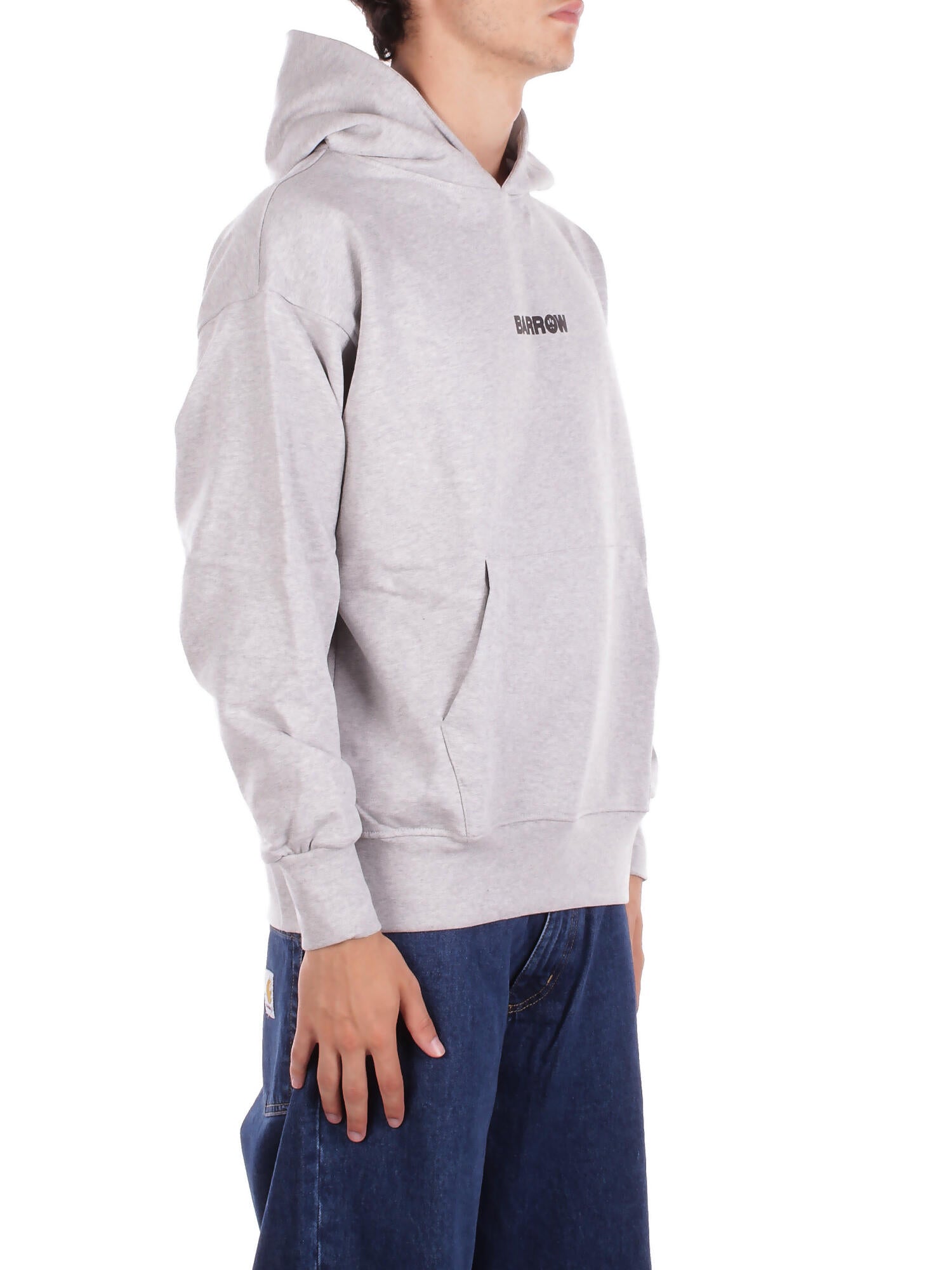BARROW Unisex Felpa F5BWUAHS047 107 Hoodie unisex Grigio melange