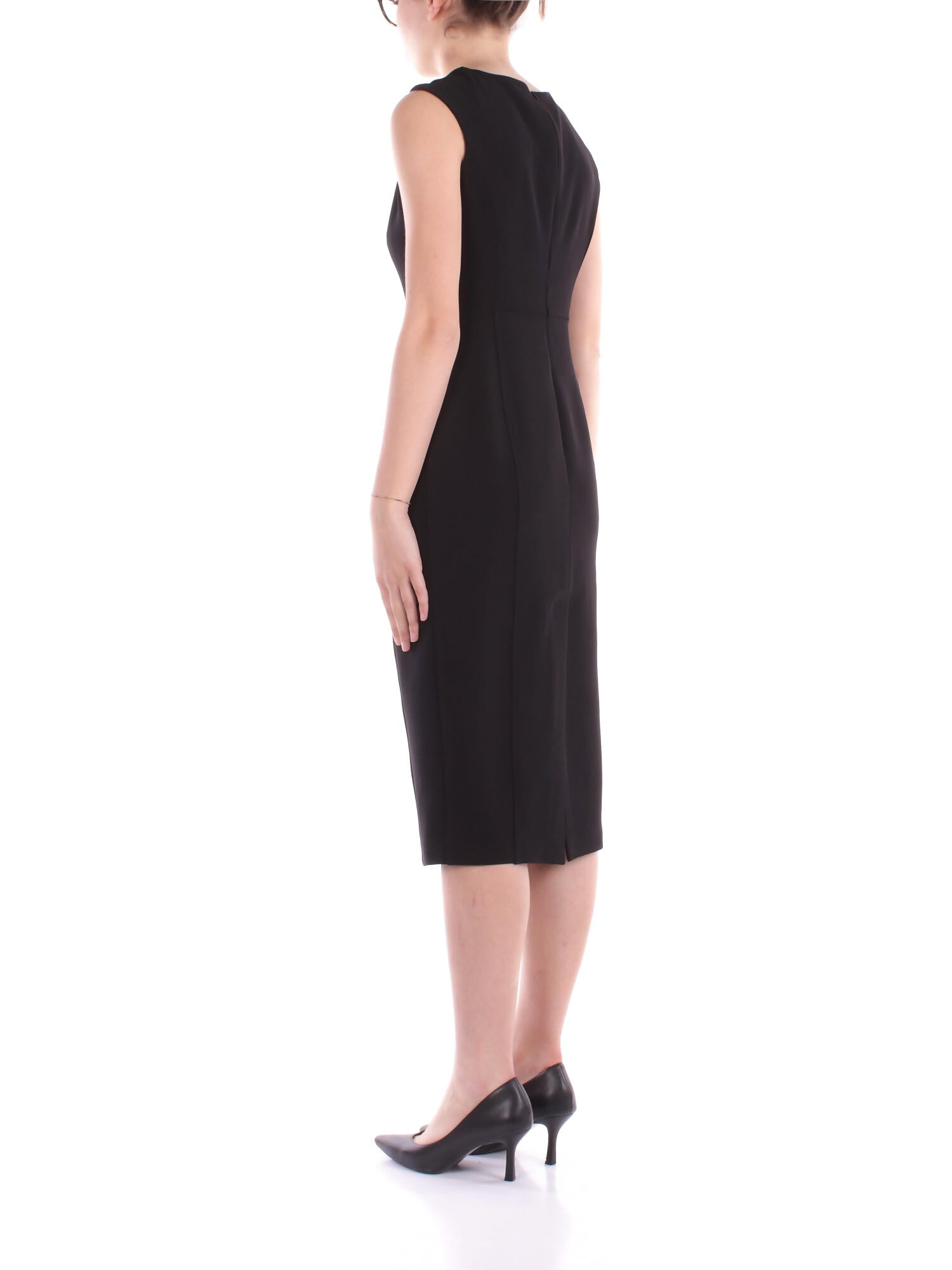 LIU JO Donna Abito CA5337T2957 22222 Tubino con arriccio Nero