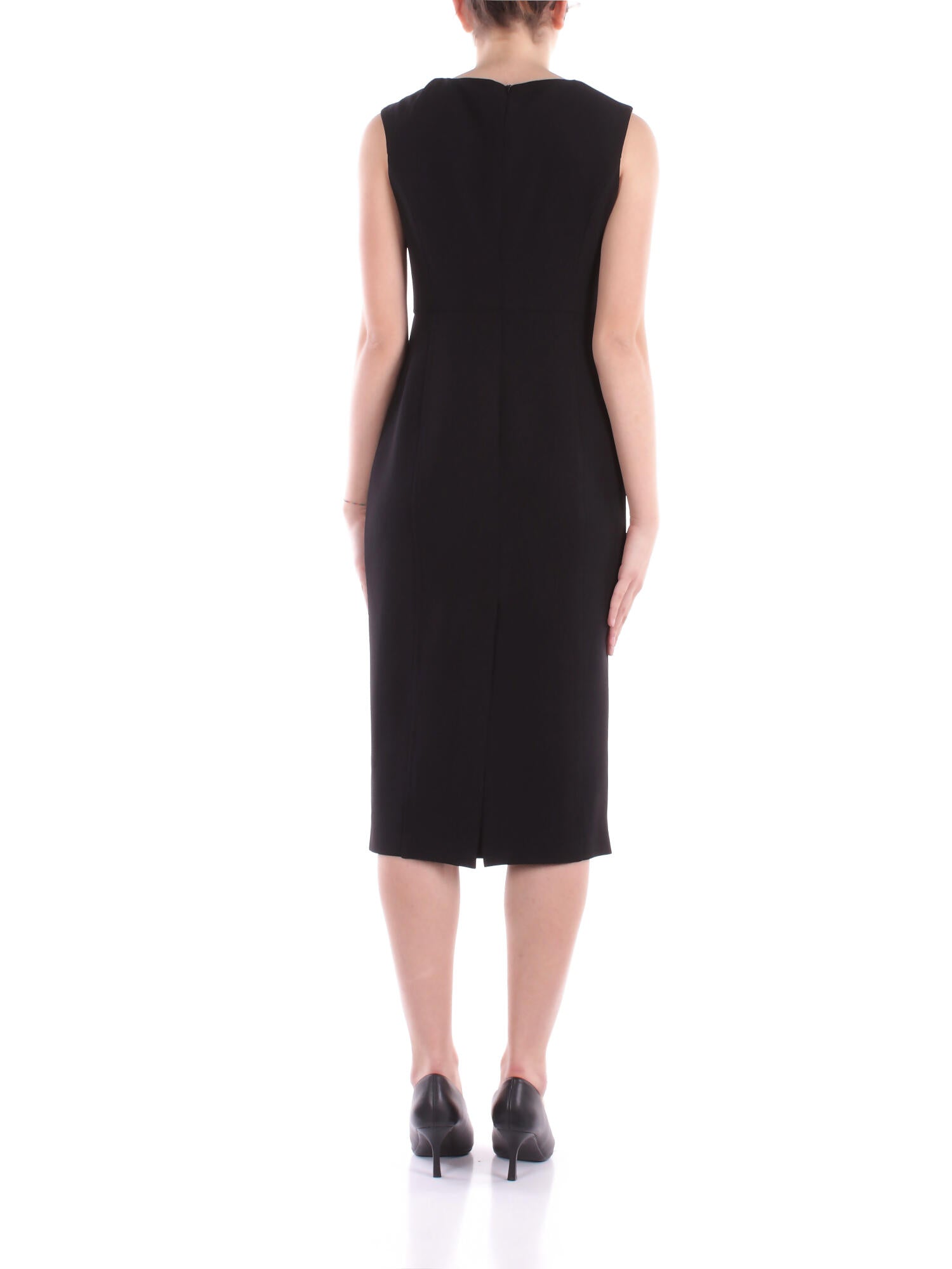 LIU JO Donna Abito CA5337T2957 22222 Tubino con arriccio Nero