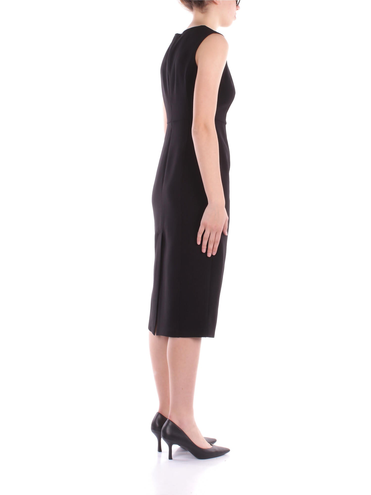 LIU JO Donna Abito CA5337T2957 22222 Tubino con arriccio Nero