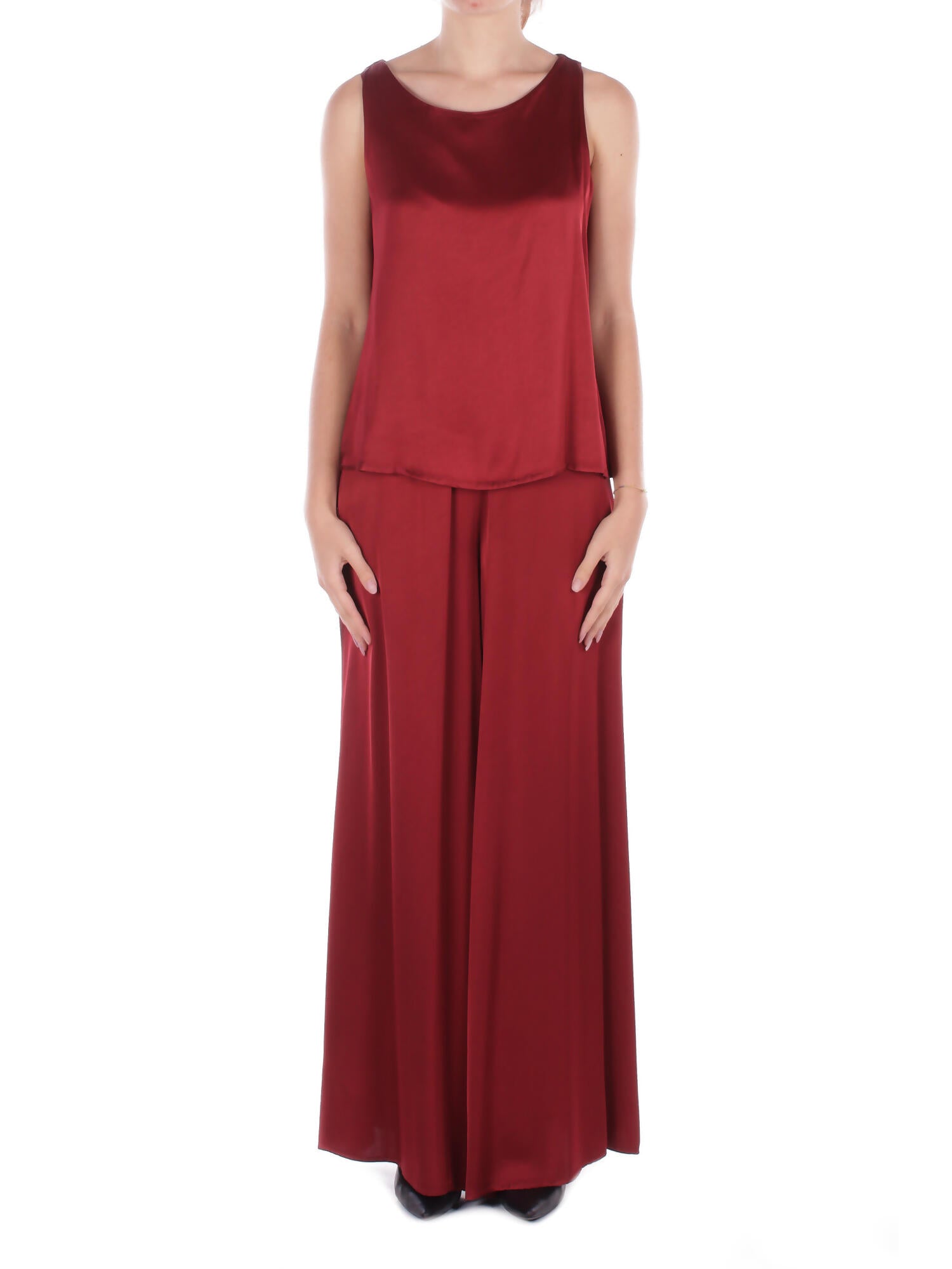 MANILA GRACE Donna Top C123VU MA641 Top scollo a barca Burgundi