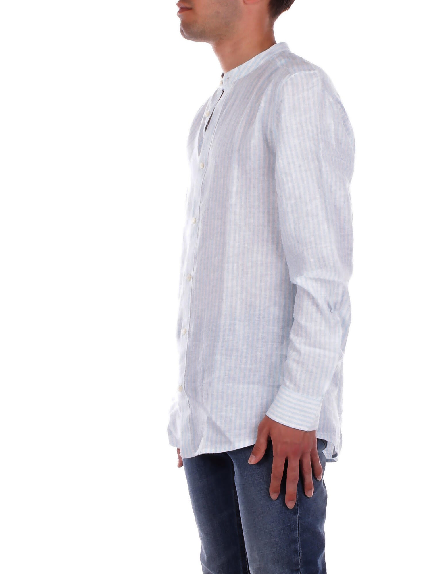 ONLY & SONS Uomo Camicia 22026602 CASHMERE BLUE Onscaiden life ls mao stripe l Caribean blu