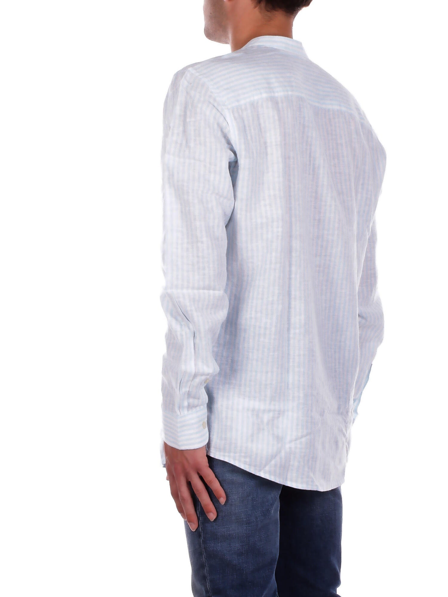 ONLY & SONS Uomo Camicia 22026602 CASHMERE BLUE Onscaiden life ls mao stripe l Caribean blu