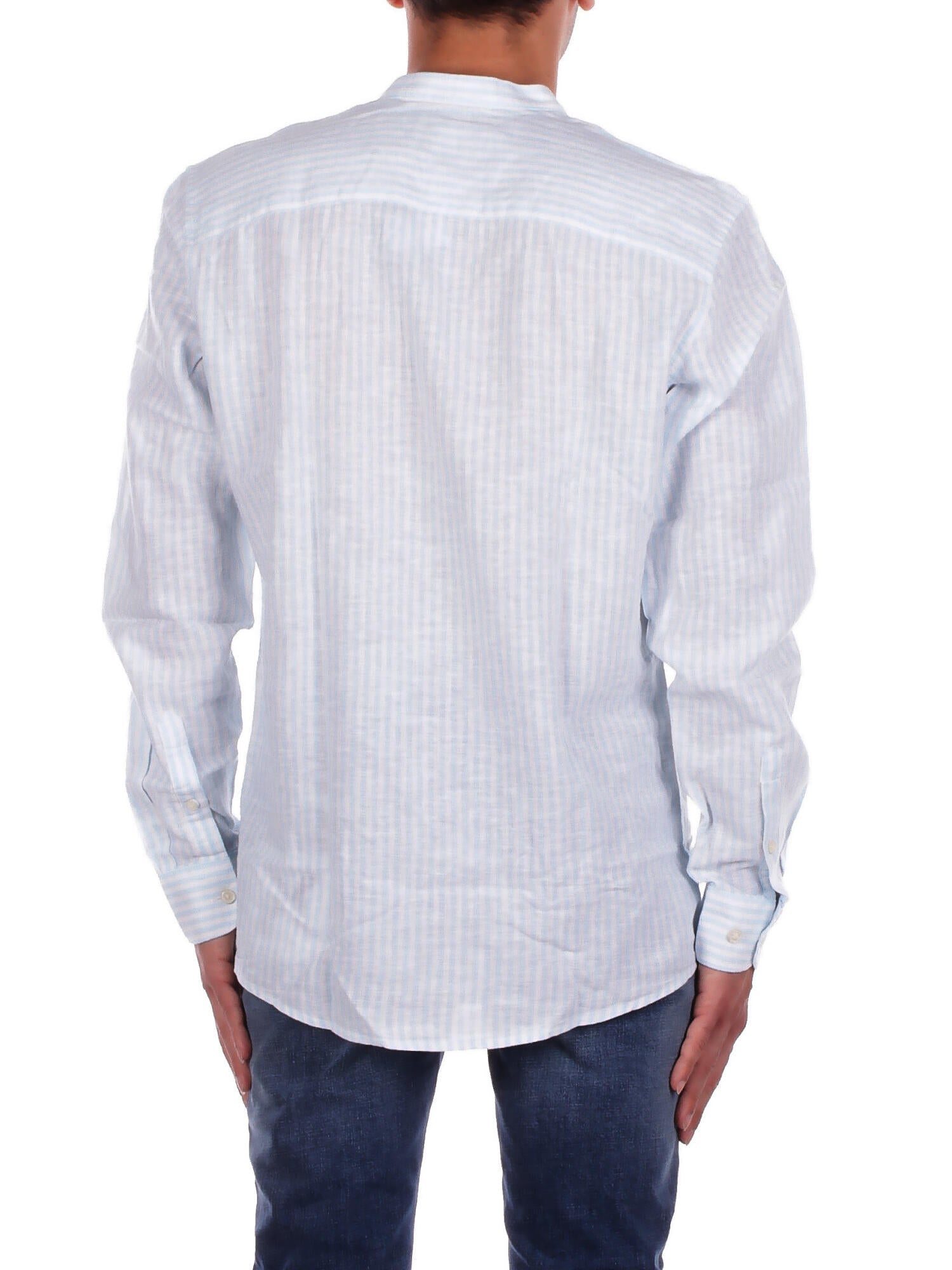 ONLY & SONS Uomo Camicia 22026602 CASHMERE BLUE Onscaiden life ls mao stripe l Caribean blu