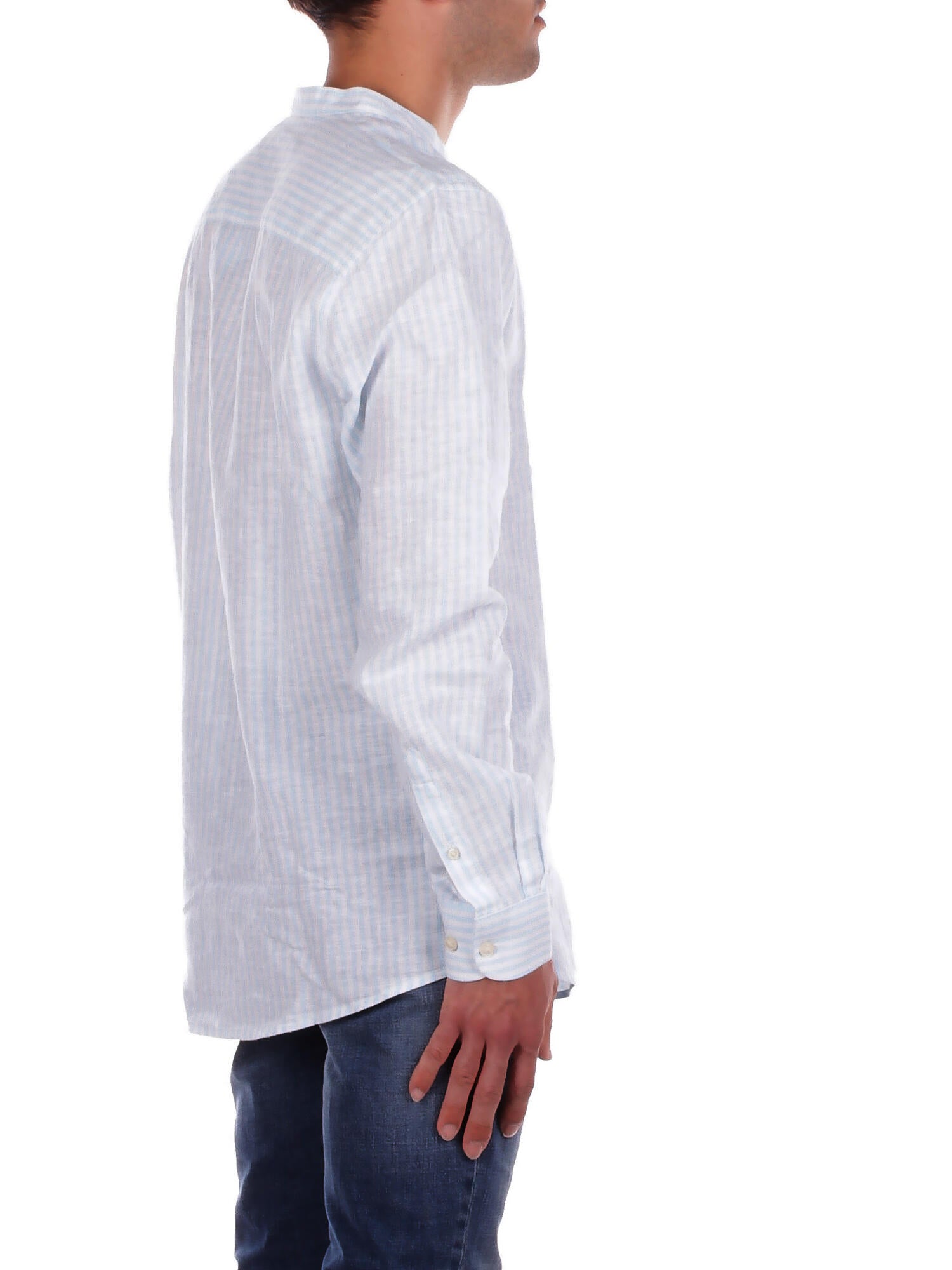 ONLY & SONS Uomo Camicia 22026602 CASHMERE BLUE Onscaiden life ls mao stripe l Caribean blu