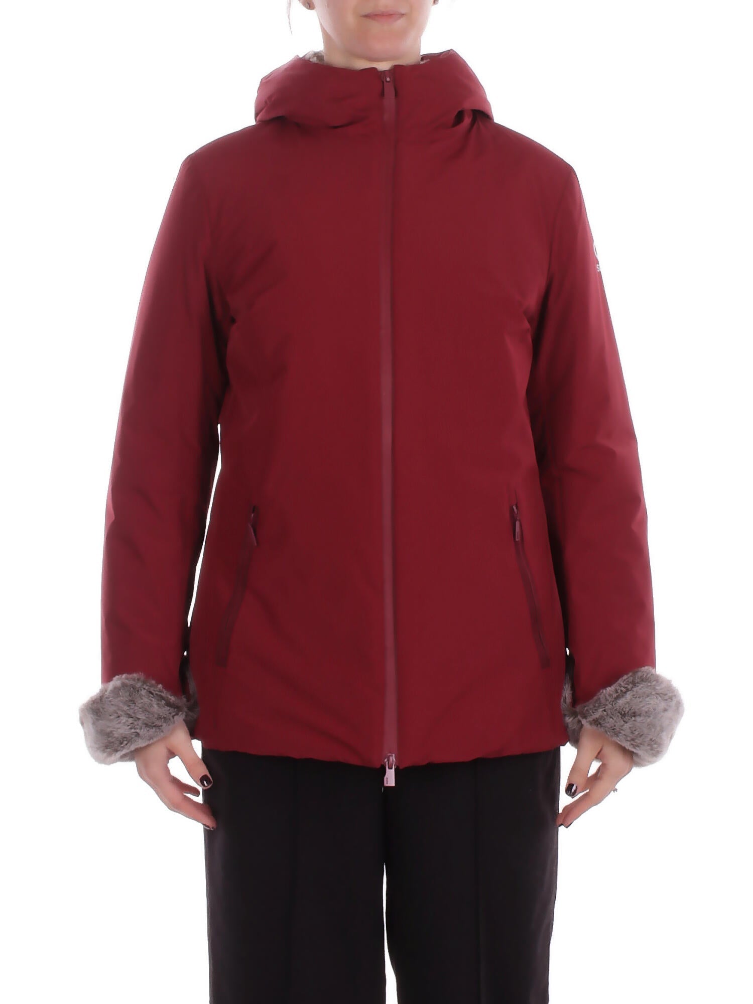 SUNS Donna Giubbotto GBS63023D CHERRY Jacket- alya fur Cherry