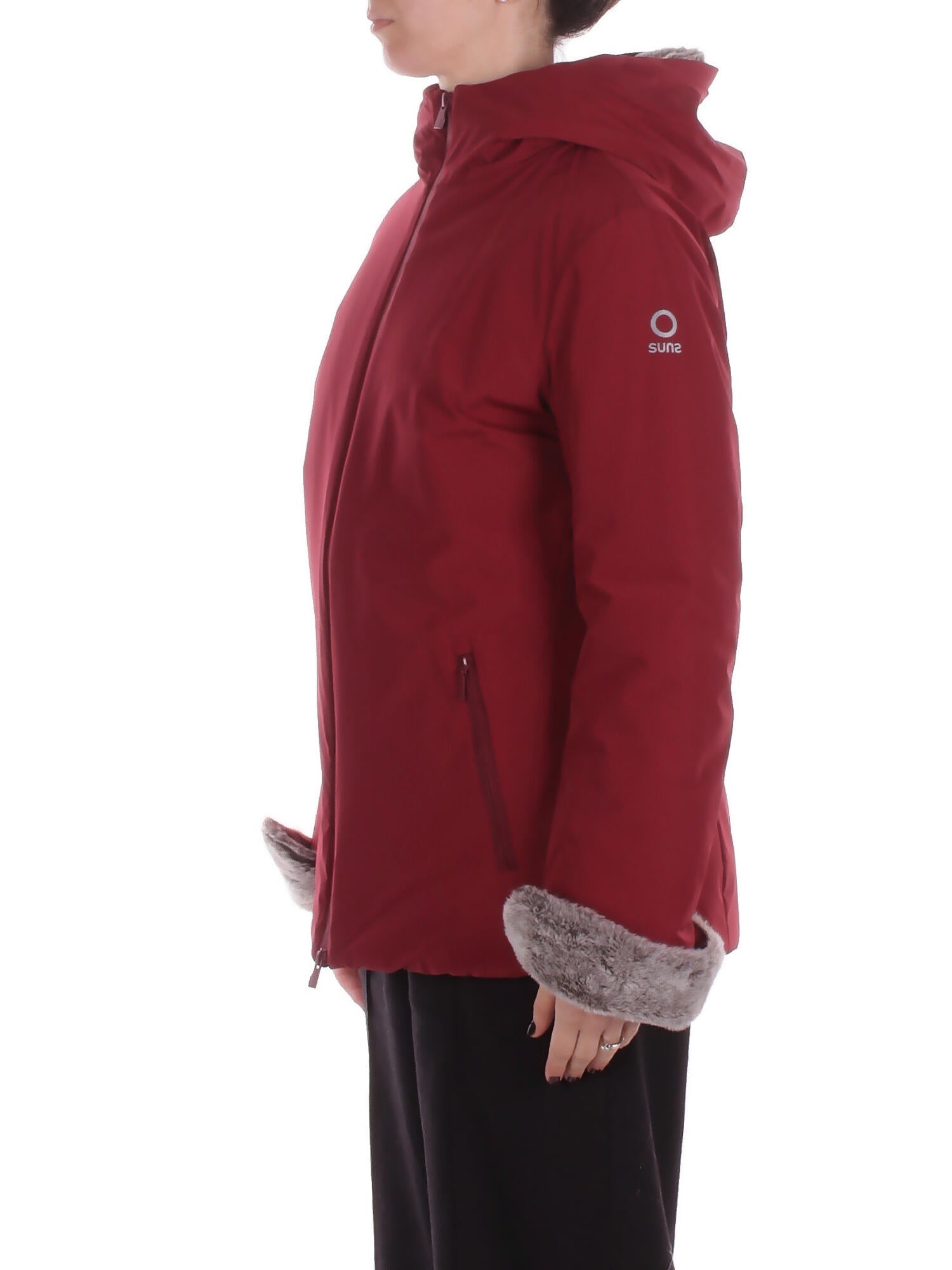 SUNS Donna Giubbotto GBS63023D CHERRY Jacket- alya fur Cherry