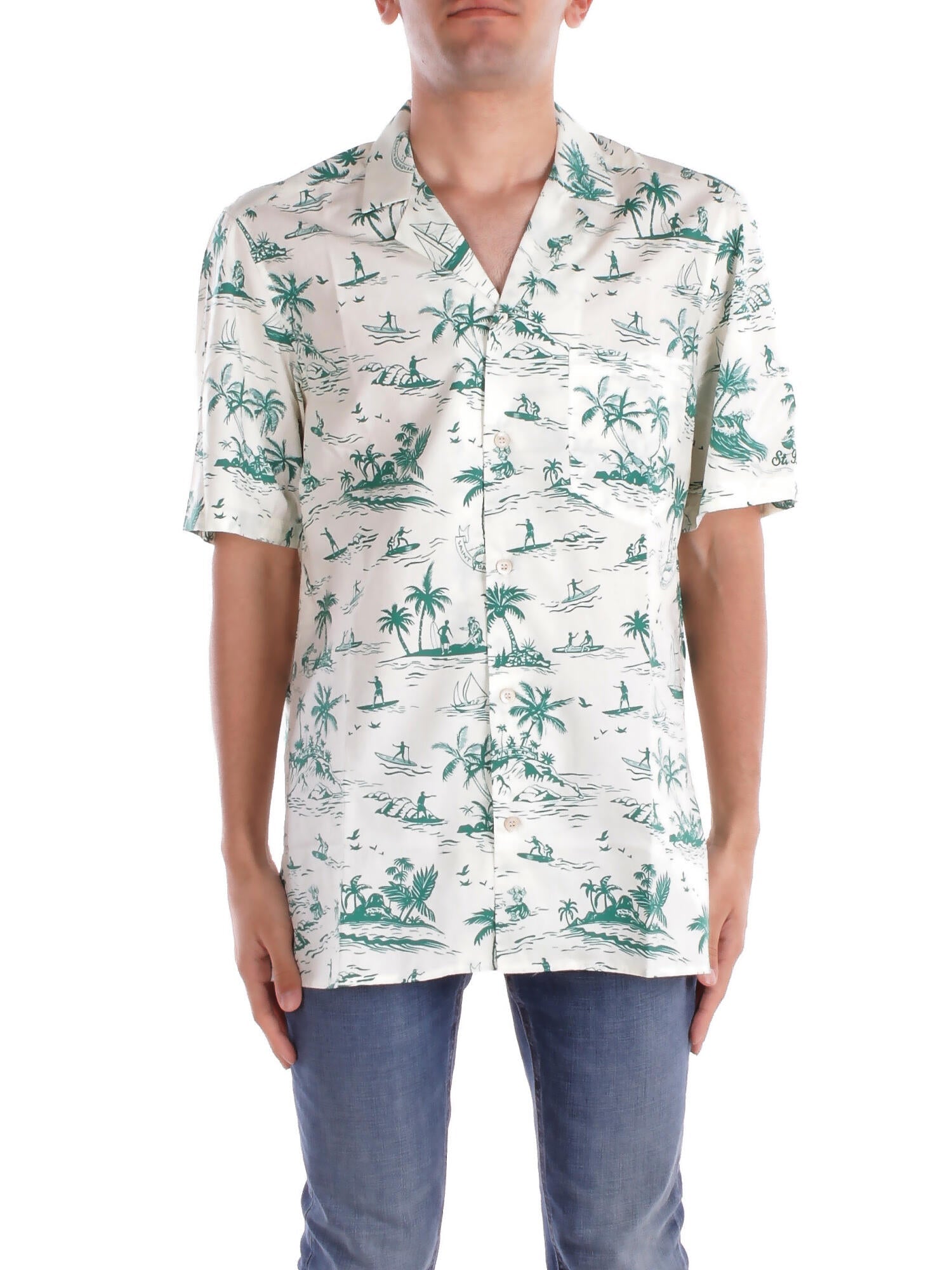 MC2 SAINT BARTH Uomo Camicia KALE001 01932H 10 Kalea cotton surfer paradise Fantasia