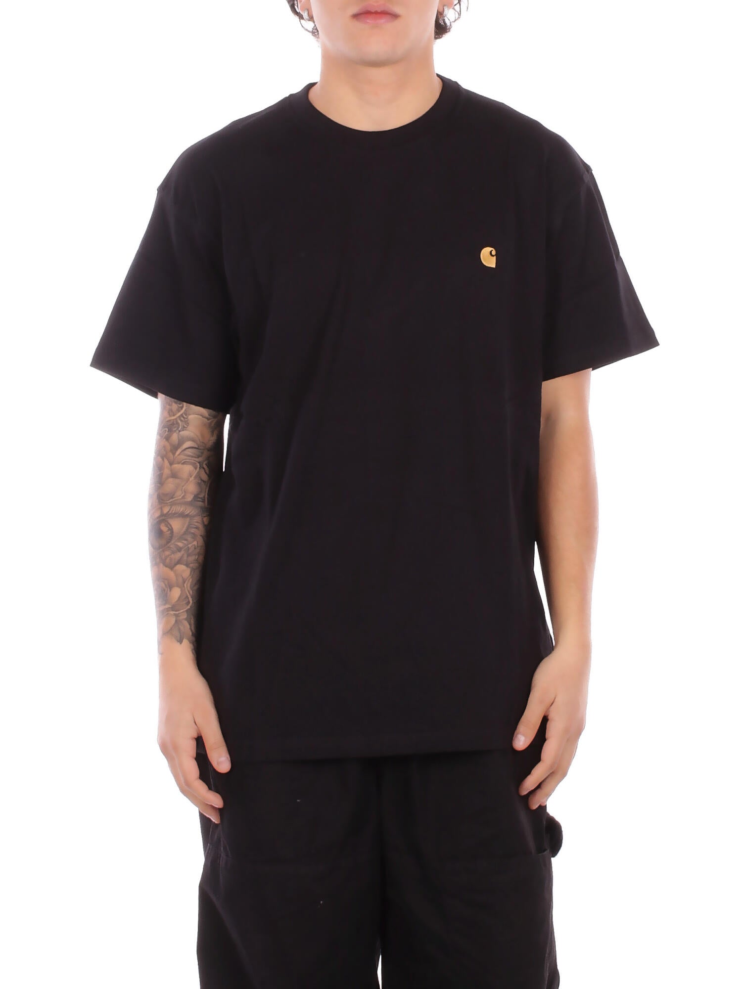 CARHARTT WIP Uomo T-shirt I026391 00FXX S\s chase t-shirt Black gold