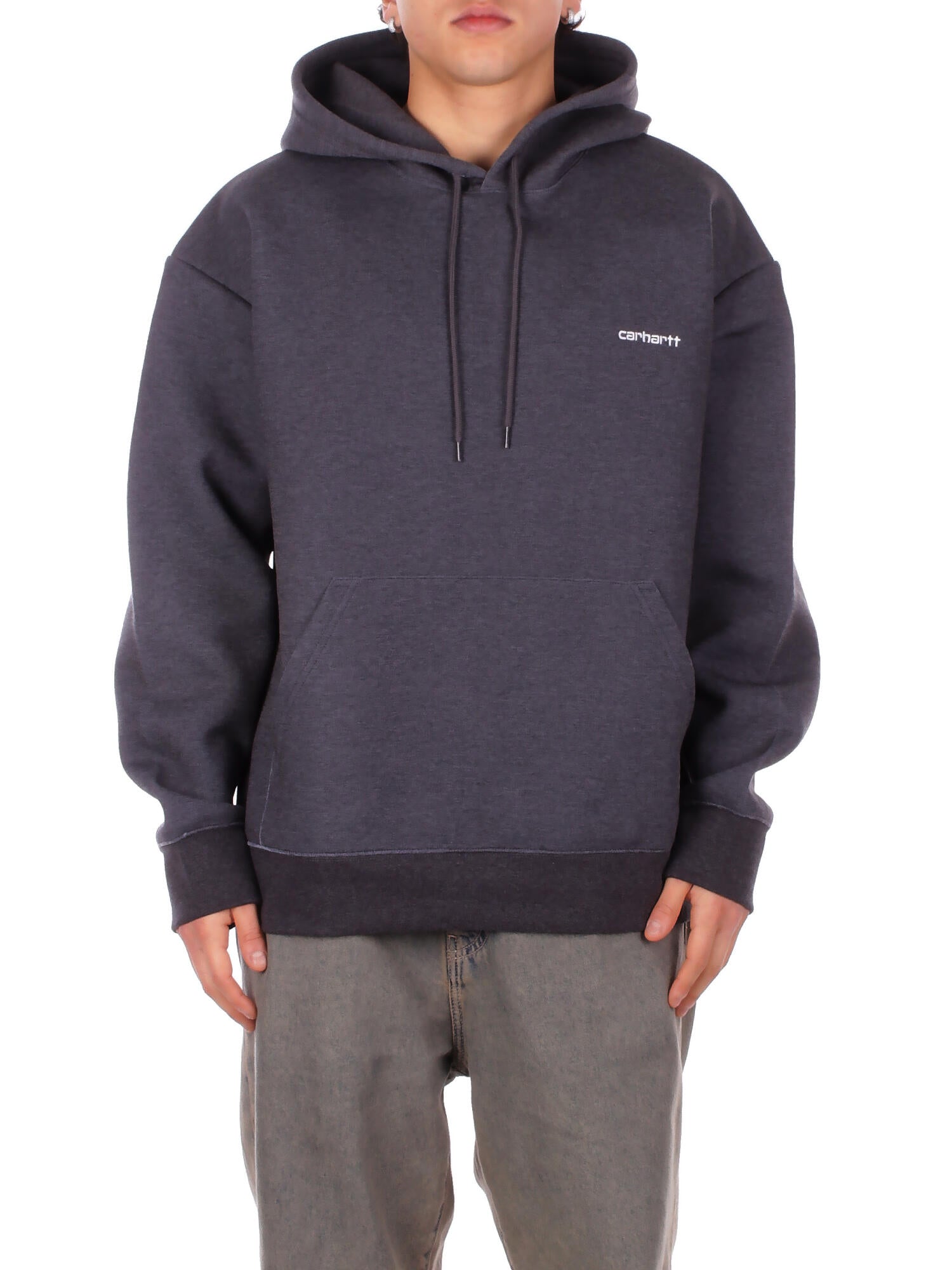 CARHARTT WIP Uomo Felpa I036055 0D2XX Hooded alda sweatshirt Black white