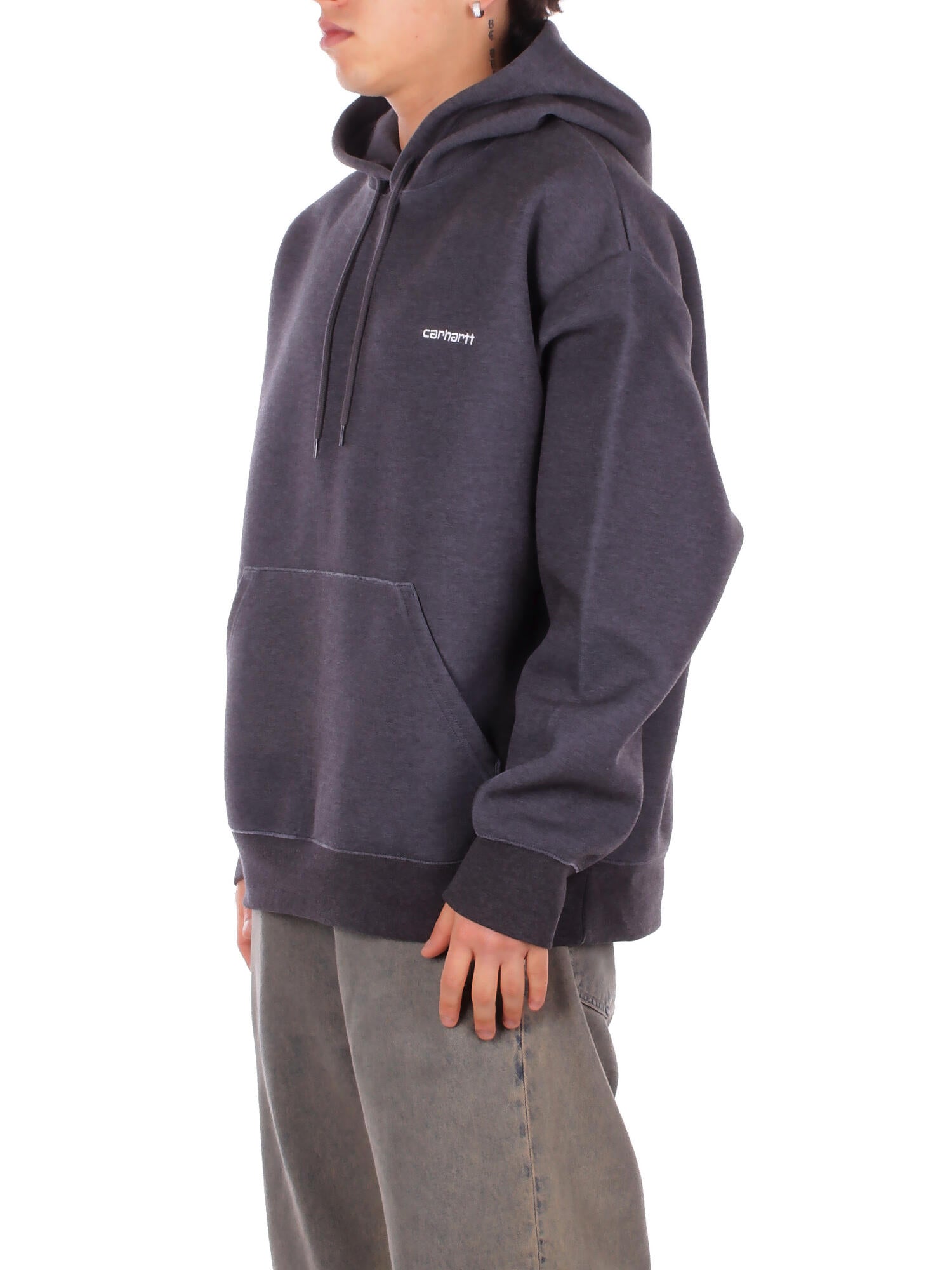 CARHARTT WIP Uomo Felpa I036055 0D2XX Hooded alda sweatshirt Black white