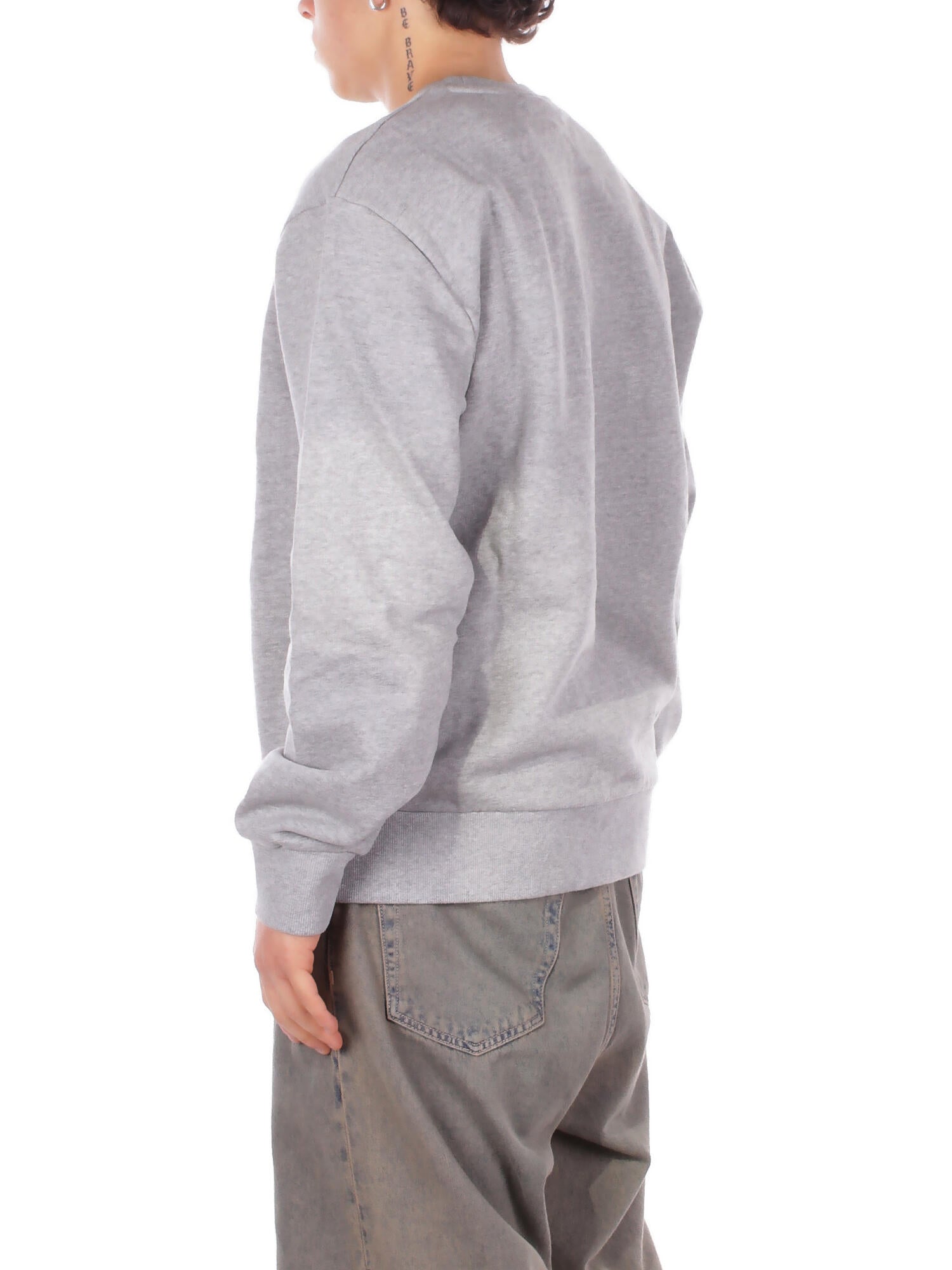 CARHARTT WIP Uomo Felpa I034496 00DXX Script embroidered sweat Grey
